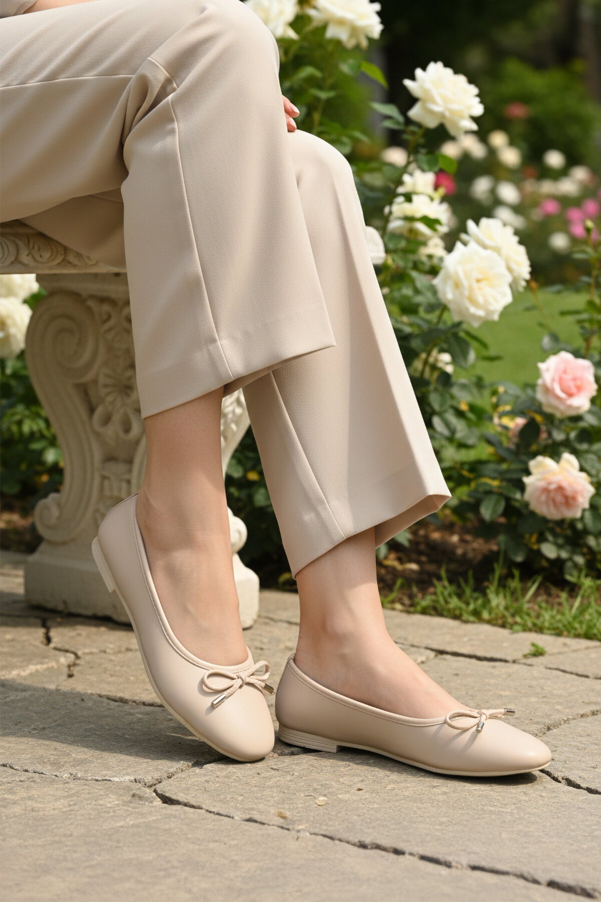 Ayakmod Bej Ayakmod Hafif Kadın Babet Ayakkabı B-34 Z