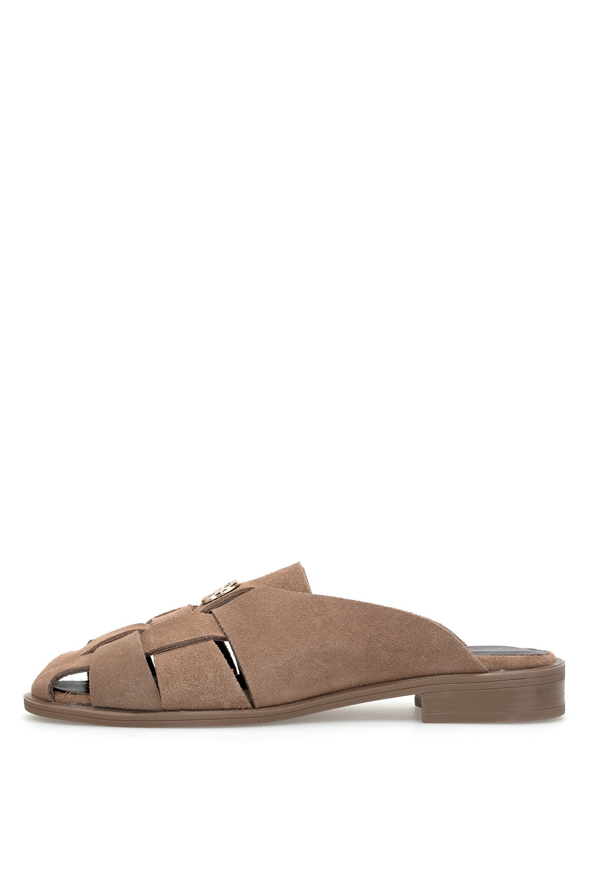 Ayakkabı Fuarı Siyah Ayakkabı Fuarı Fuari Elit ZYN4200 Kadın Hakiki Deri Düz Terlik