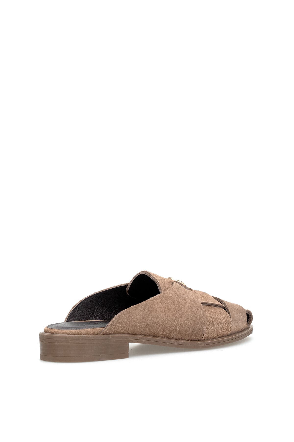 Ayakkabı Fuarı Siyah Ayakkabı Fuarı Fuari Elit ZYN4200 Kadın Hakiki Deri Düz Terlik