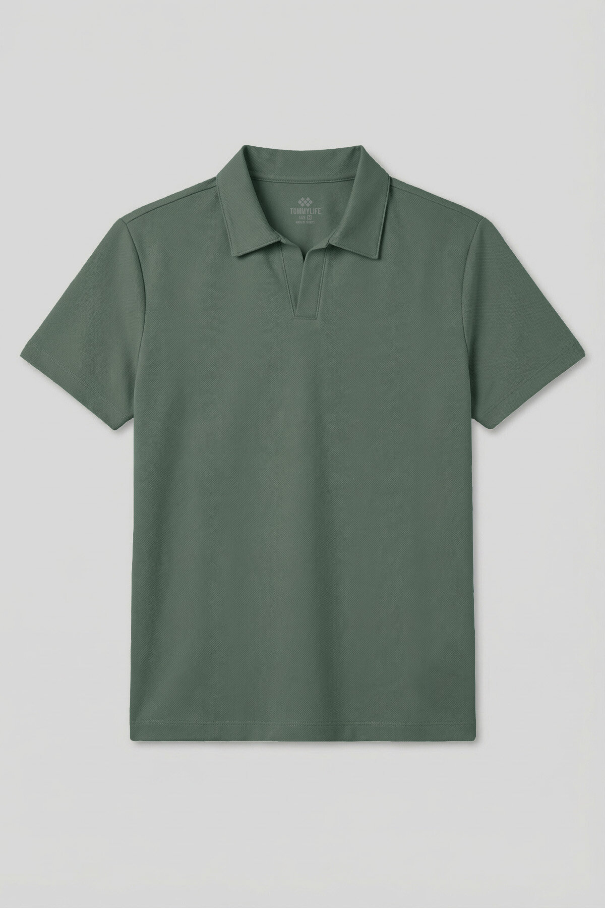 TOMMYLIFE Açık Yeşil Rahat Form Yumuşak Dokulu Polo Yaka Erkek T-Shirt - 88496