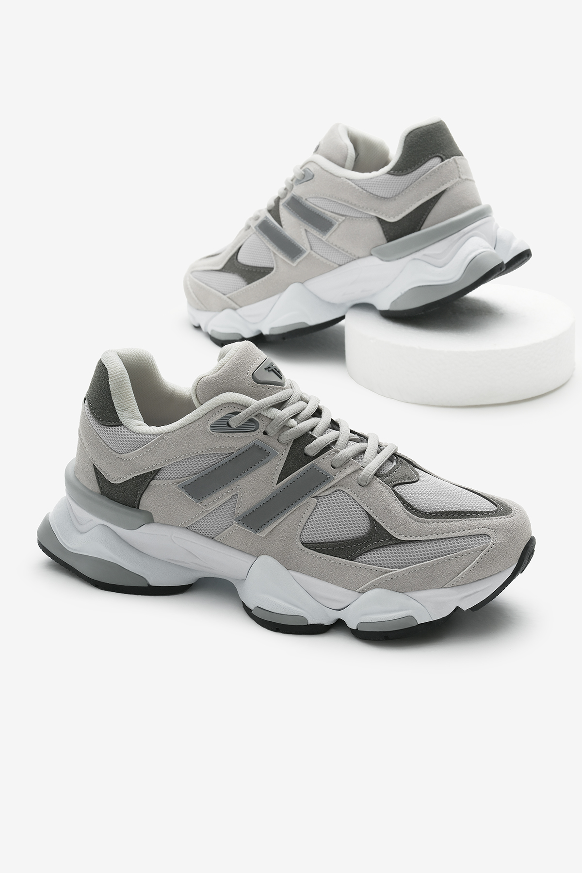 Tonny Black Gri Tonny Black Poli Taban Unisex Anorak Desenli Yüksek Bağcıklı Spor Ayakkabı