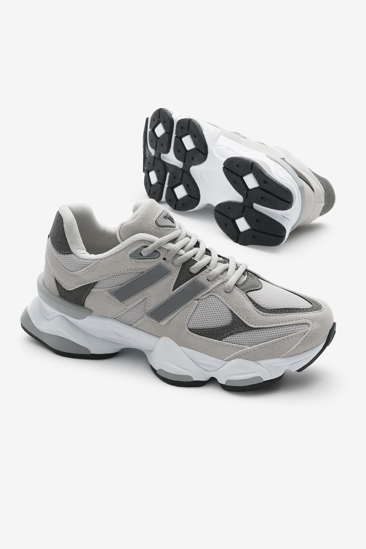 Tonny Black Gri Tonny Black Poli Taban Unisex Anorak Desenli Yüksek Bağcıklı Spor Ayakkabı