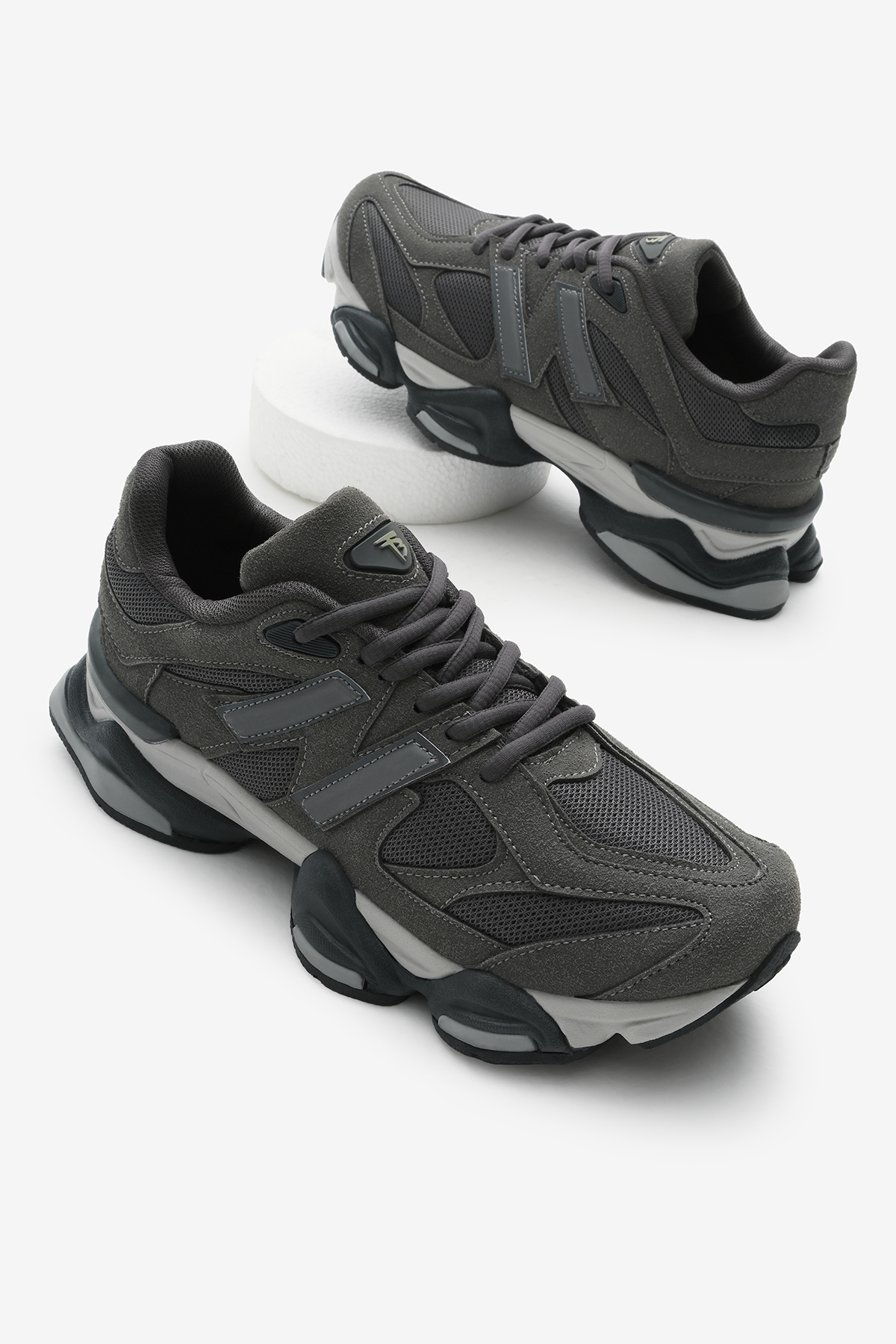 Tonny Black Gri Tonny Black Poli Taban Unisex Anorak Desenli Yüksek Bağcıklı Spor Ayakkabı