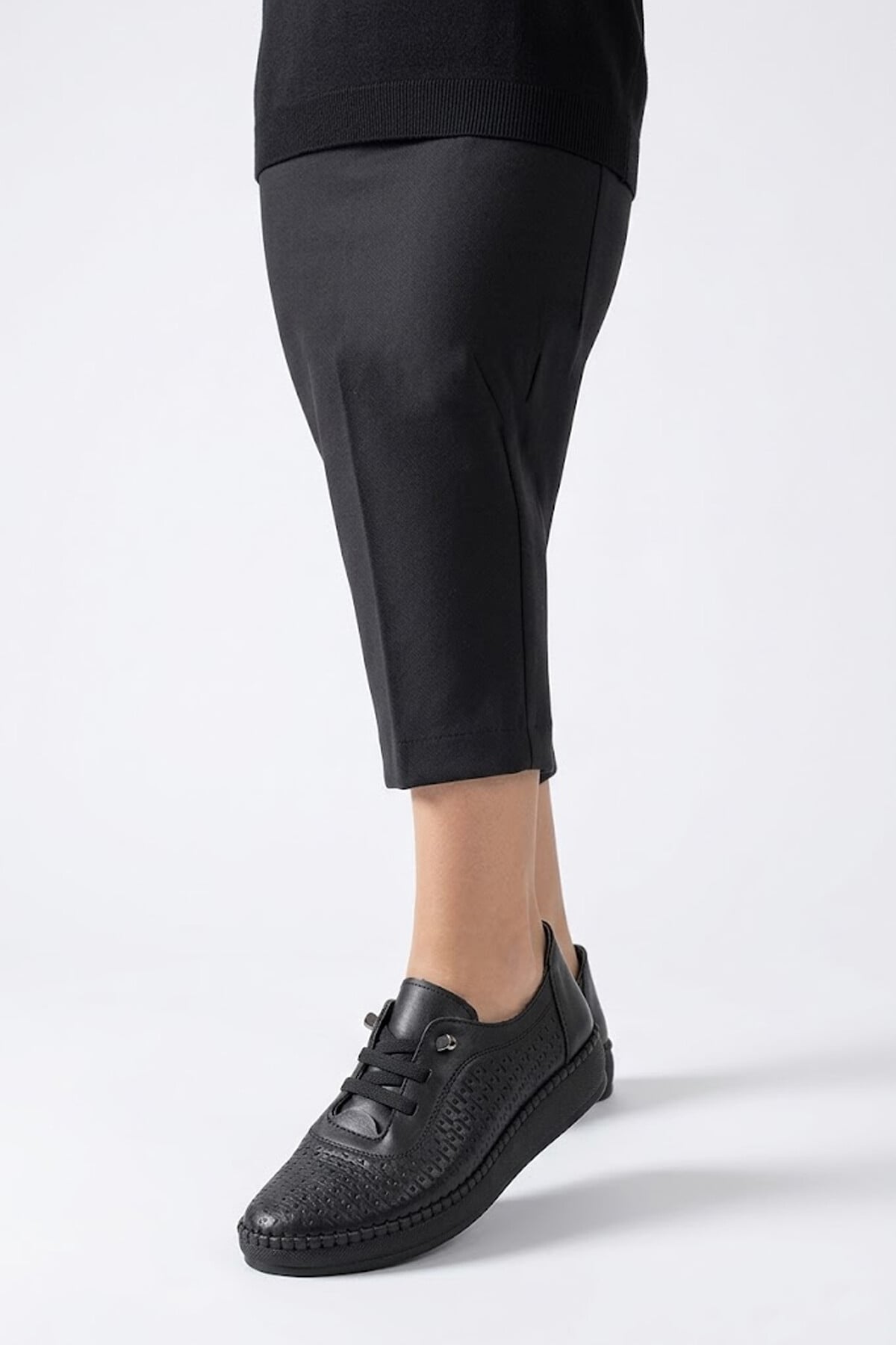 Ayakkabı Fuarı Yeşil Ayakkabı Fuarı Fuari Elit 26YSLNVT04C Kadın Hakiki Deri Espadril