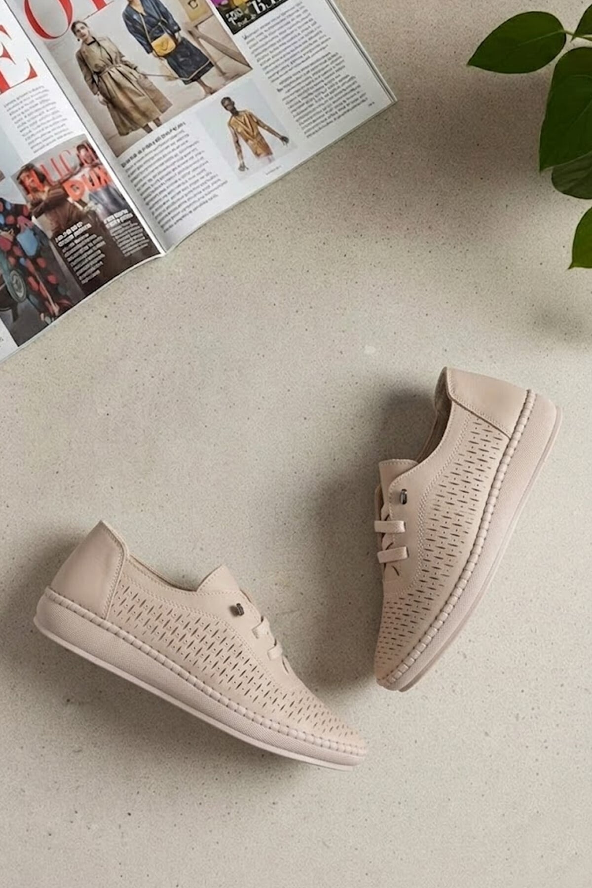 Ayakkabı Fuarı Yeşil Ayakkabı Fuarı Fuari Elit 26YSLNVT04C Kadın Hakiki Deri Espadril