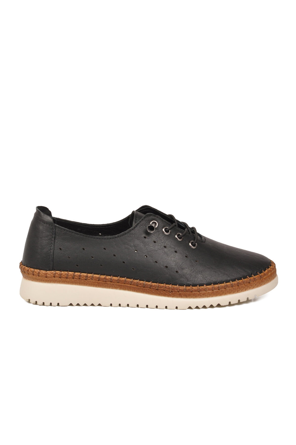 Ayakmod Siyah Ayakmod Hakiki Deri Ortopedik Kadın Casual Ayakkabı 508 Z