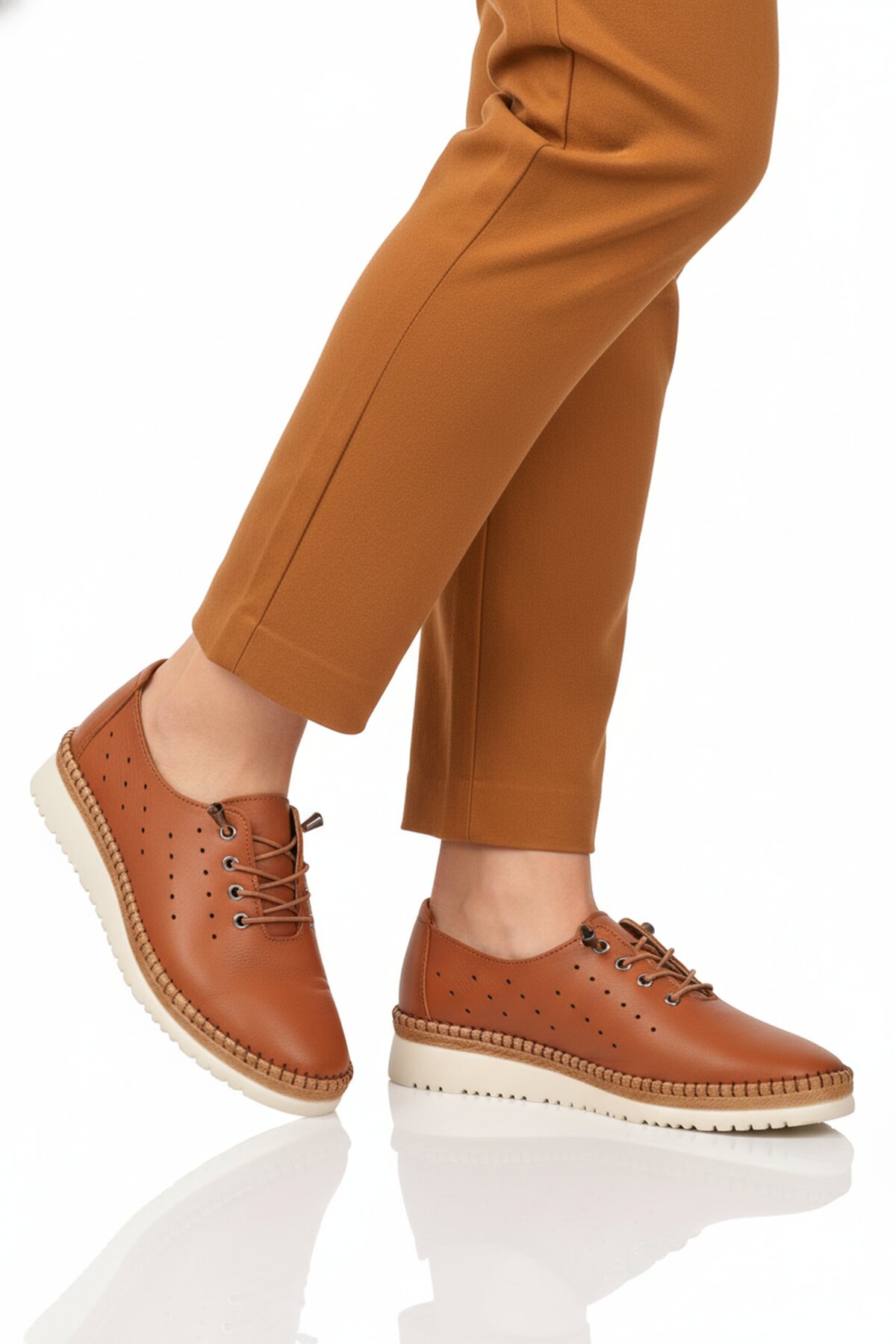 Ayakmod Siyah Ayakmod Hakiki Deri Ortopedik Kadın Casual Ayakkabı 508 Z