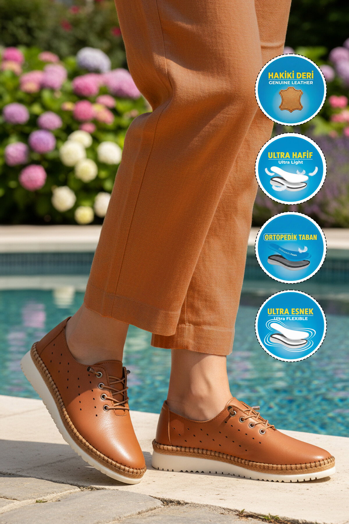 Ayakmod Siyah Ayakmod Hakiki Deri Ortopedik Kadın Casual Ayakkabı 508 Z