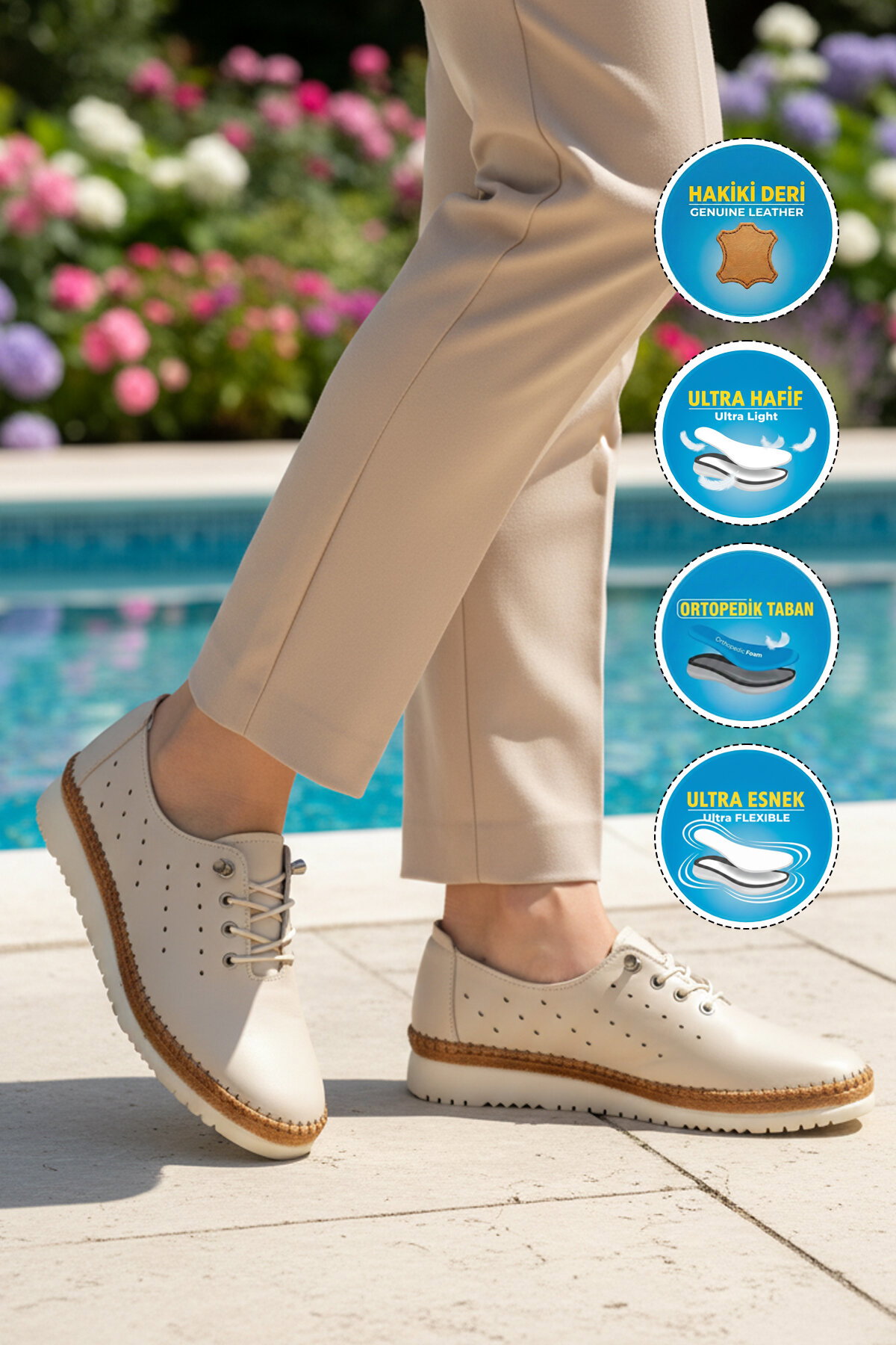 Ayakmod Siyah Ayakmod Hakiki Deri Ortopedik Kadın Casual Ayakkabı 508 Z