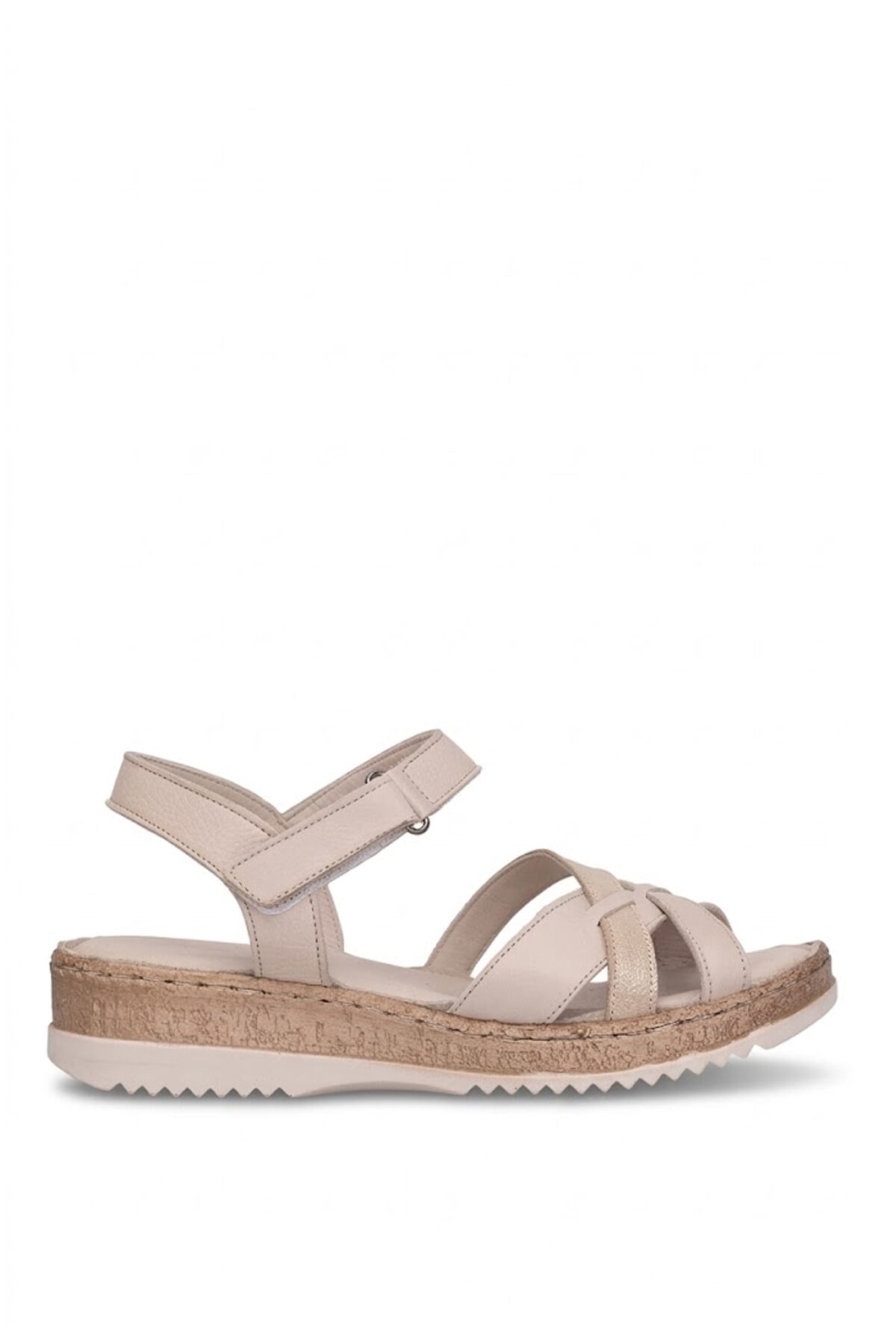 Ayakkabı Fuarı Taba Ayakkabı Fuarı Fuari Elit ASIRM2309 Kadın Hakiki Deri Düz Sandalet
