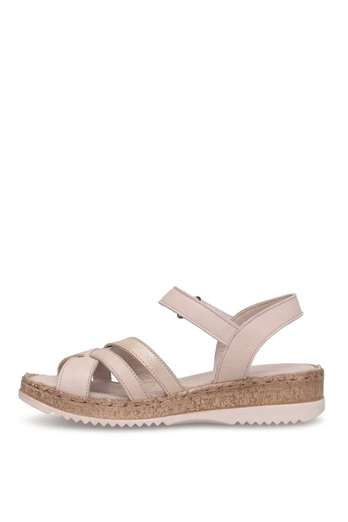 Ayakkabı Fuarı Taba Ayakkabı Fuarı Fuari Elit ASIRM2309 Kadın Hakiki Deri Düz Sandalet