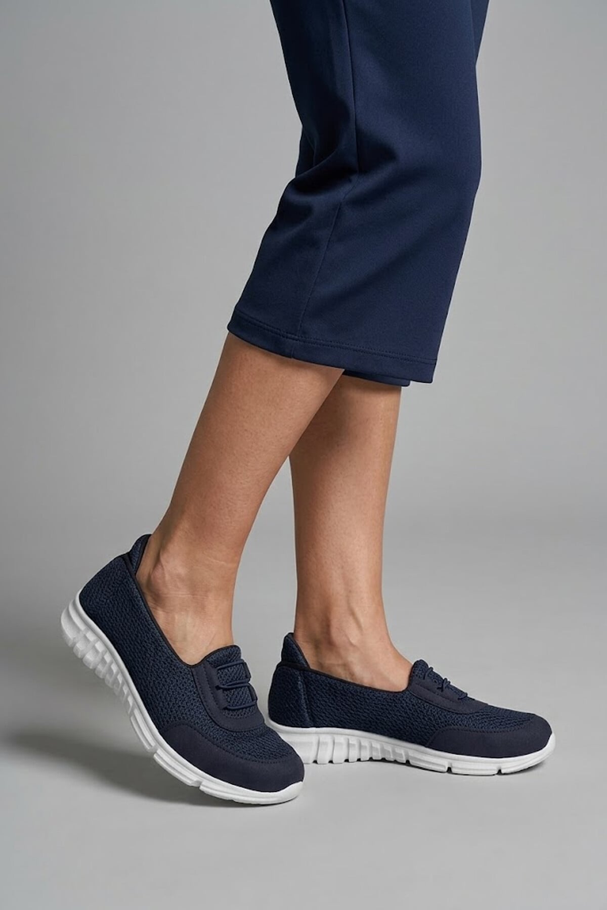 Ayakkabı Fuarı Gri Ayakkabı Fuarı Fuari Elit ASPRF04 Anatomik Memory Taban Kadın Yürüyüş Ayakkabısı