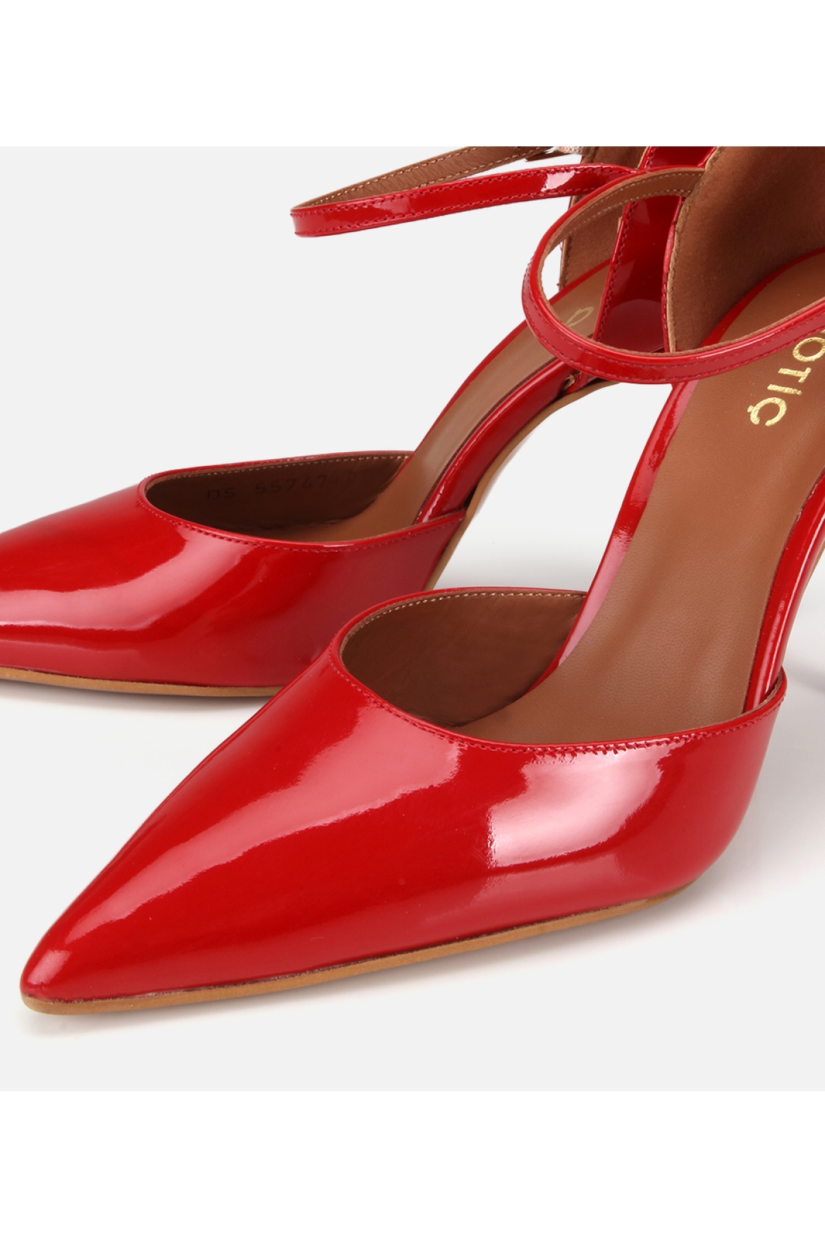 Hotiç Siyah Hotiç Hotiç Rugan Kadın Deri Bilekten Bağlamalı Stiletto