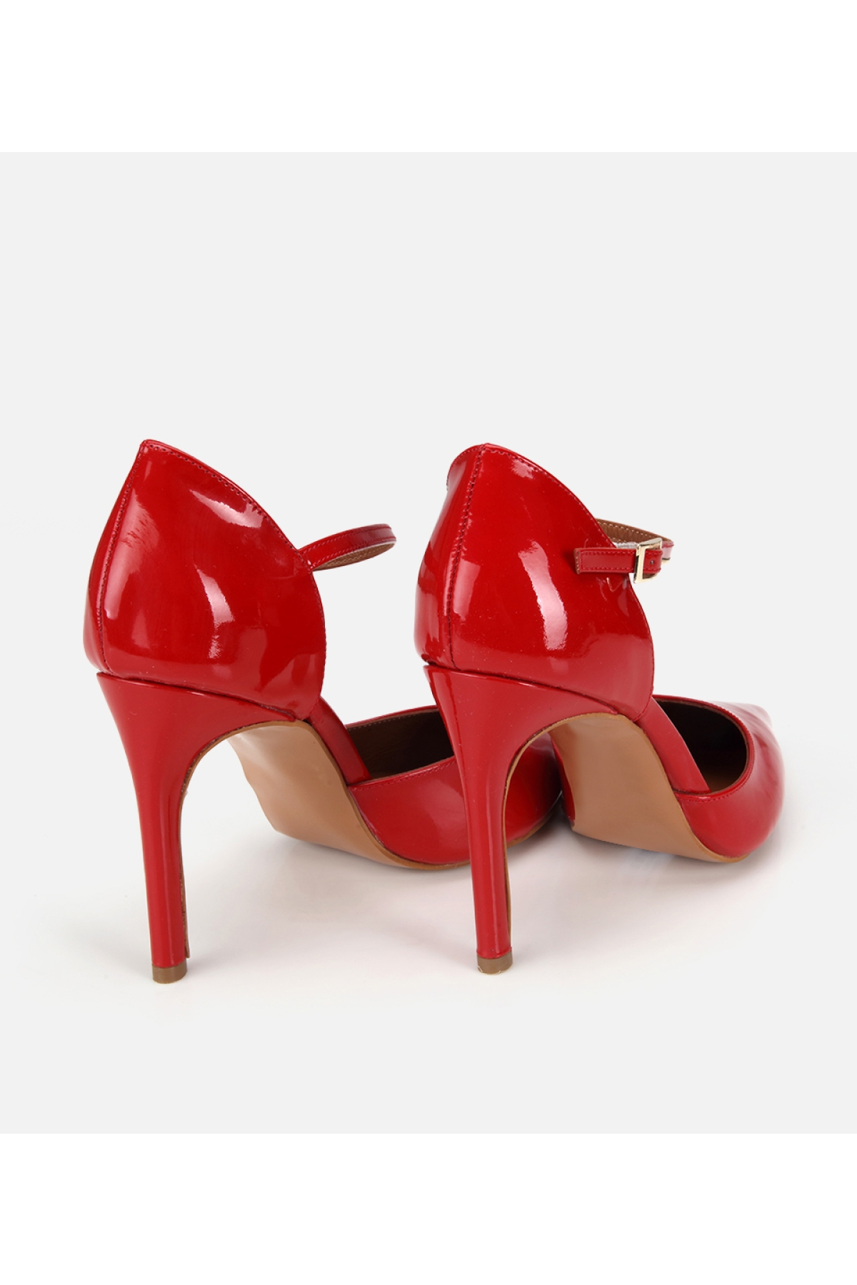 Hotiç Siyah Hotiç Hotiç Rugan Kadın Deri Bilekten Bağlamalı Stiletto