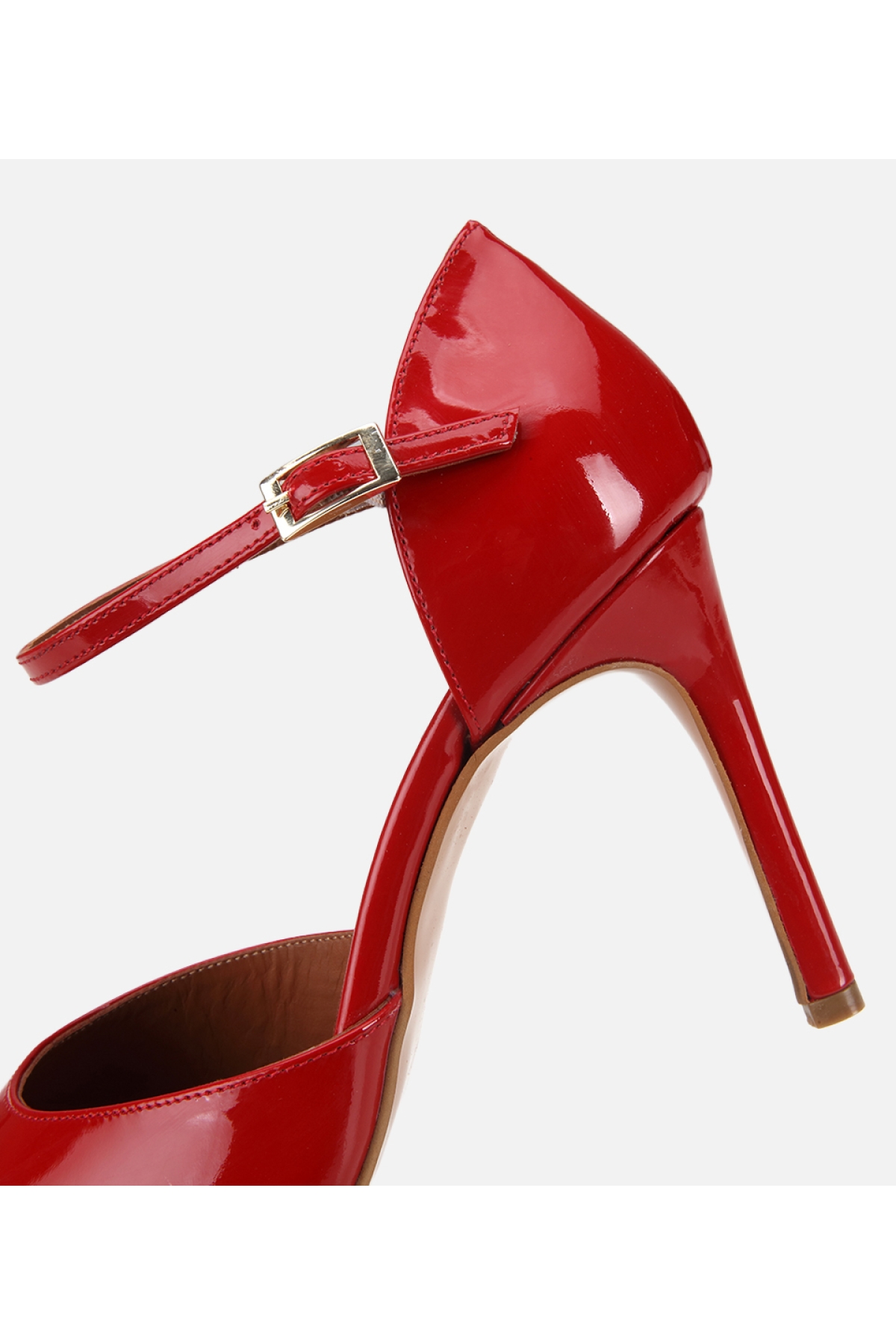 Hotiç Siyah Hotiç Hotiç Rugan Kadın Deri Bilekten Bağlamalı Stiletto