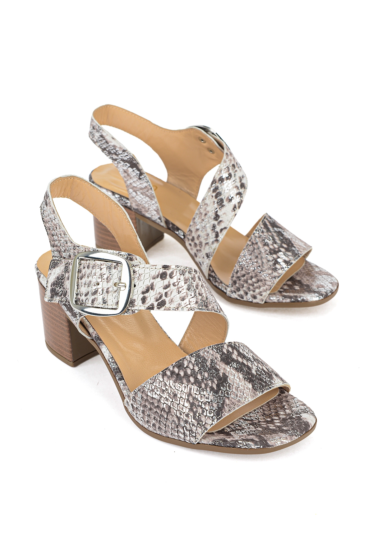 Ziya Gümüş Ziya Hakiki Kadın Deri Topuklu Sandalet 1611050Z8415