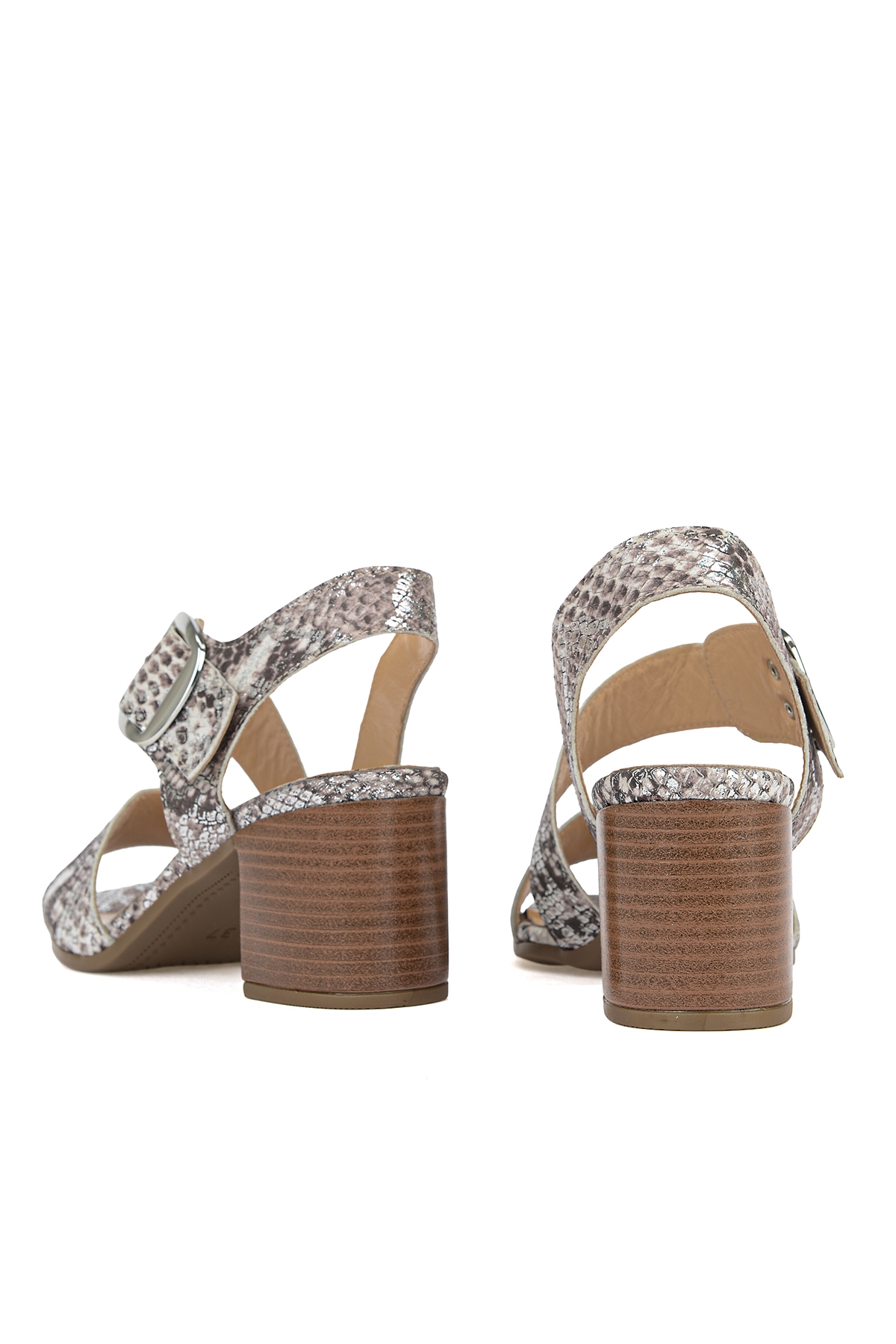 Ziya Gümüş Ziya Hakiki Kadın Deri Topuklu Sandalet 1611050Z8415