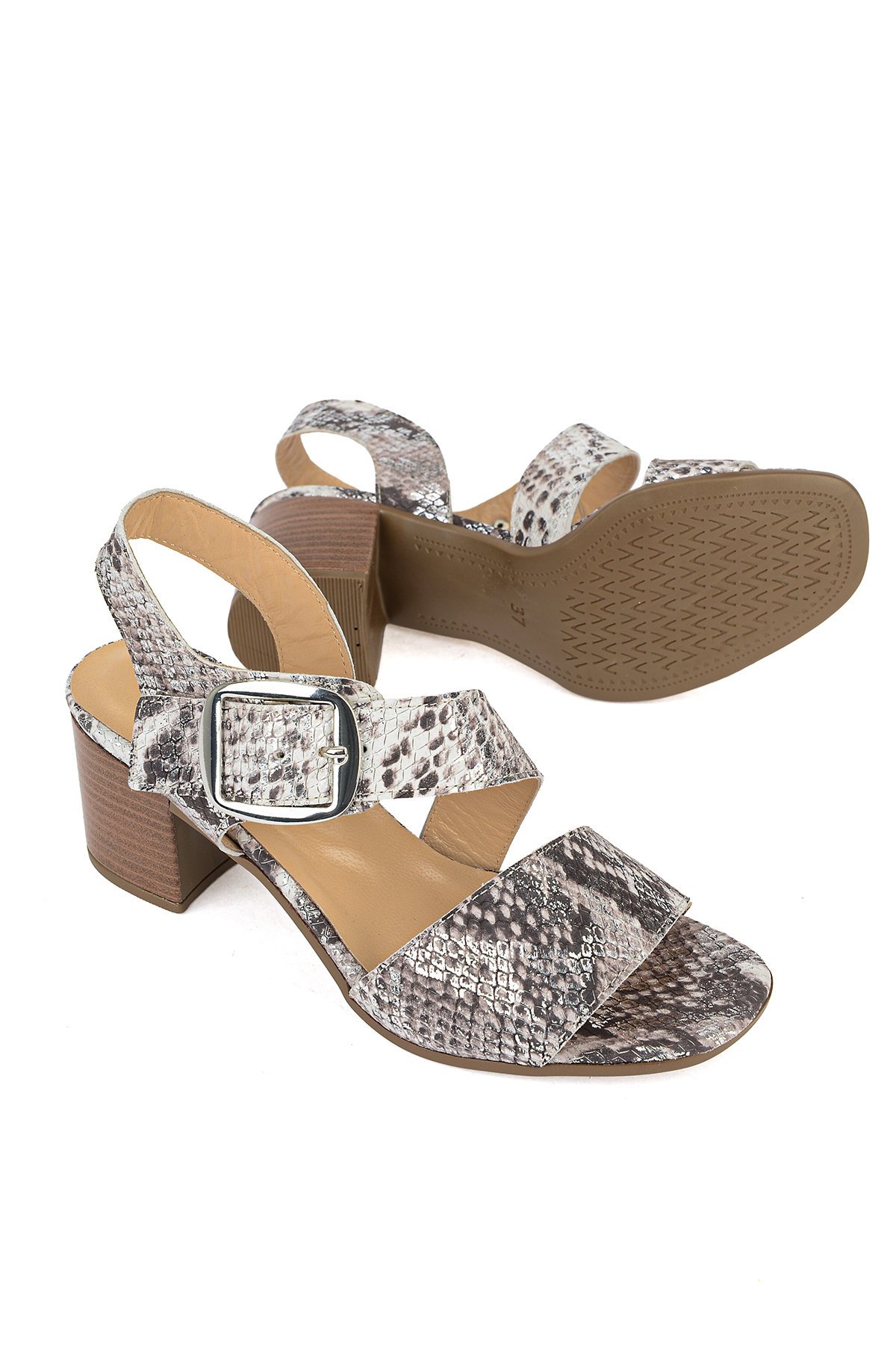Ziya Gümüş Ziya Hakiki Kadın Deri Topuklu Sandalet 1611050Z8415