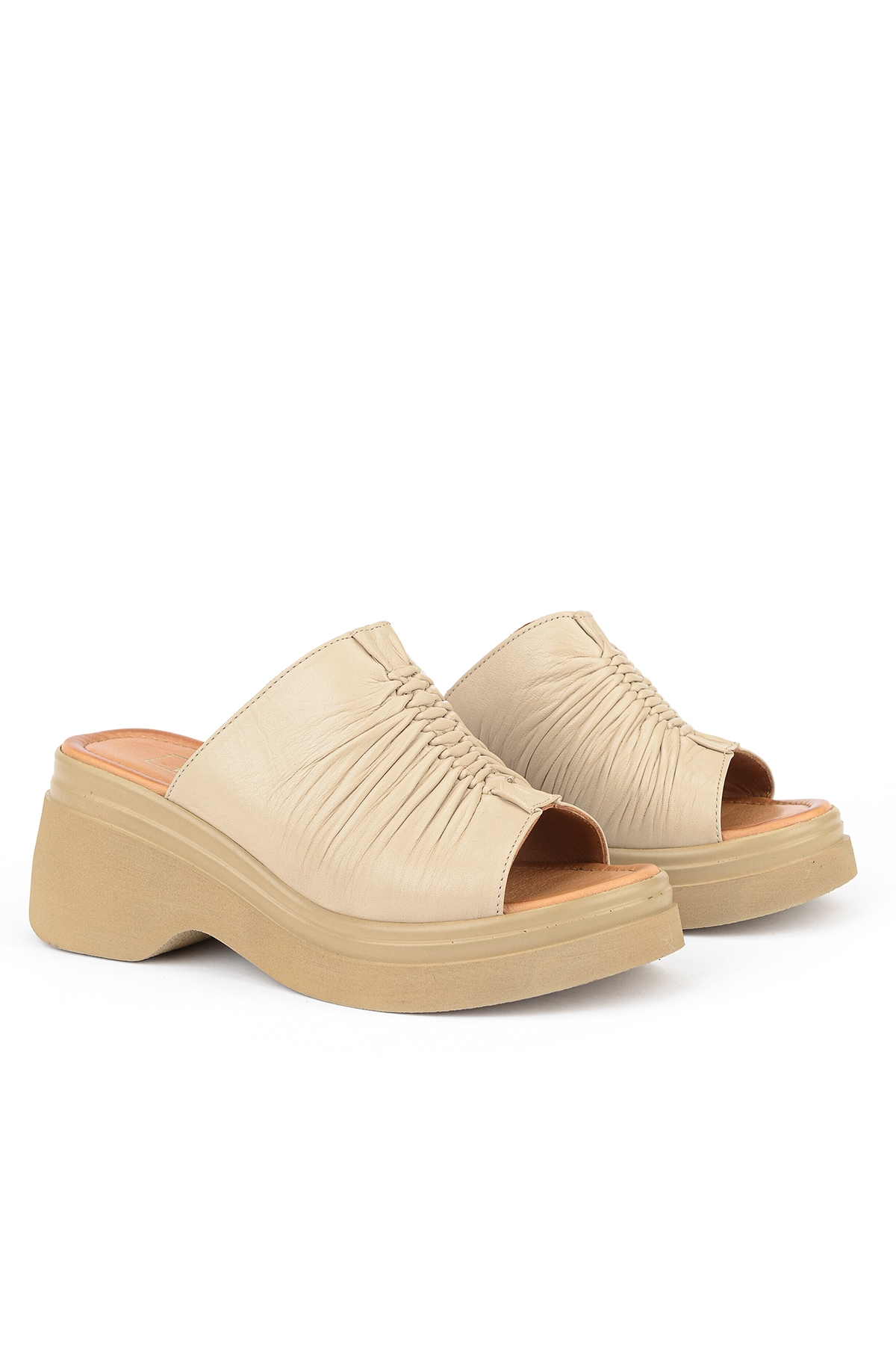 Ziya Bej Ziya Hakiki Kadın Deri Topuklu Terlik 161992Z64023