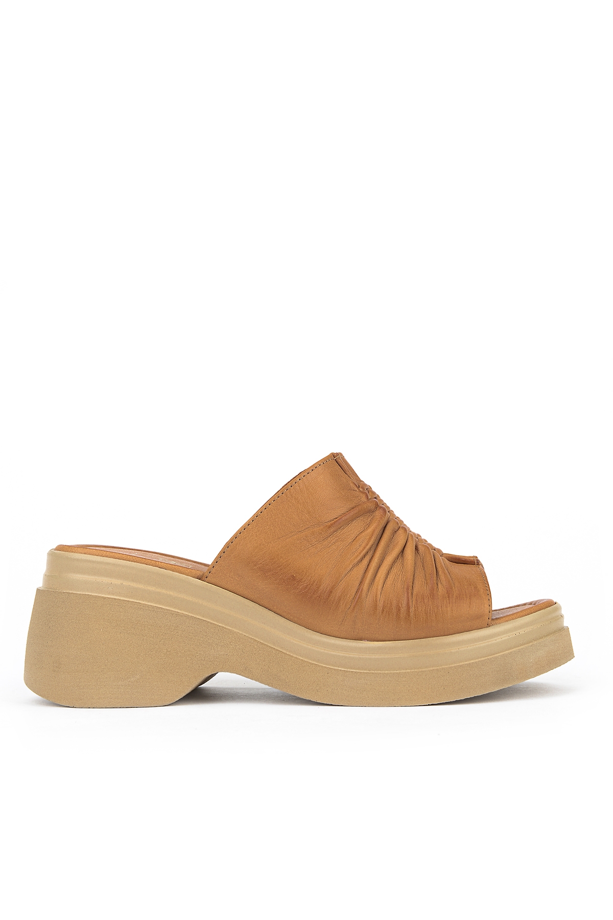 Ziya Bej Ziya Hakiki Kadın Deri Topuklu Terlik 161992Z64023