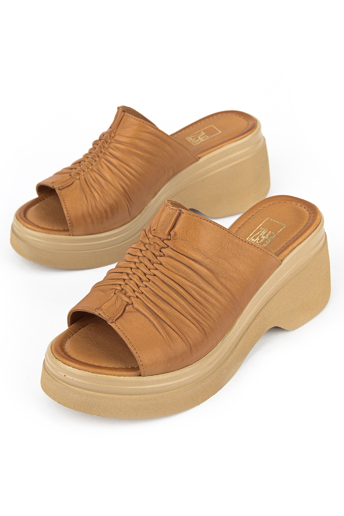 Ziya Bej Ziya Hakiki Kadın Deri Topuklu Terlik 161992Z64023