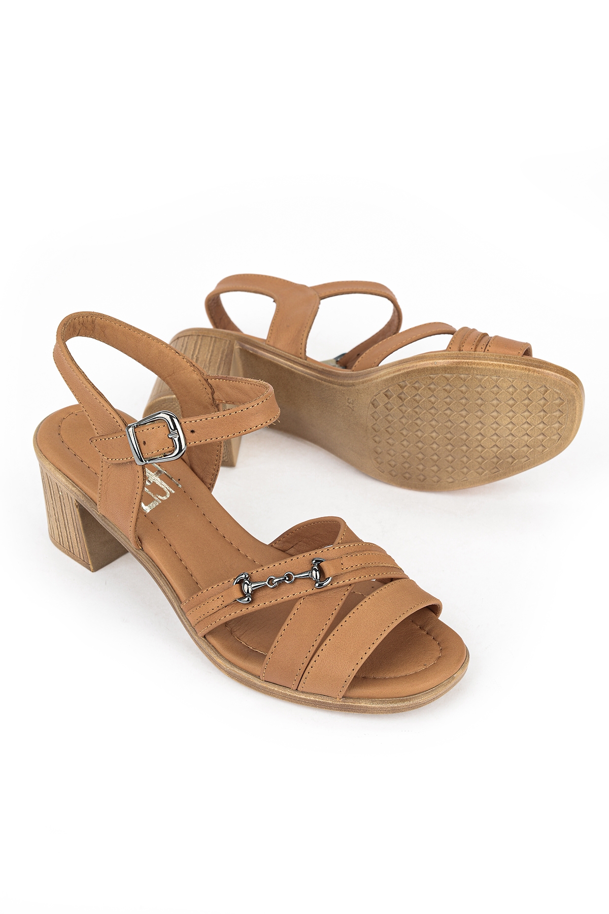 Ziya Beyaz Ziya Hakiki Kadın Deri Topuklu Sandalet 1611020Z2220