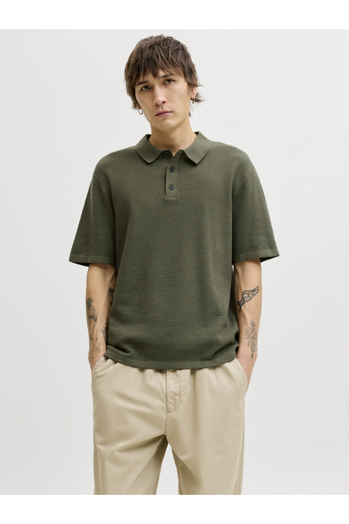 Yeşil Erkek Regular Fit Polo T-Shirt 12292992 JPRBLAETHAN SS ZIP