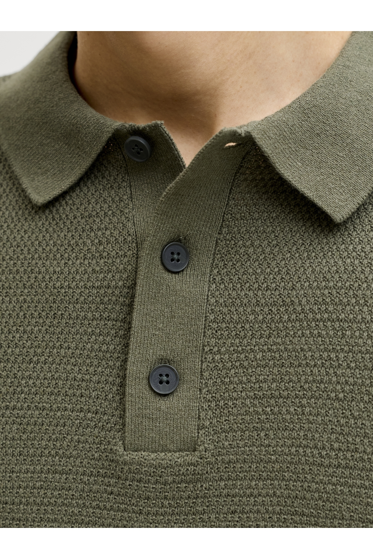 Jack Jones Jjegeorge Knıt Polo Ss Sn Erkek Haki Tshirt 12268281-03