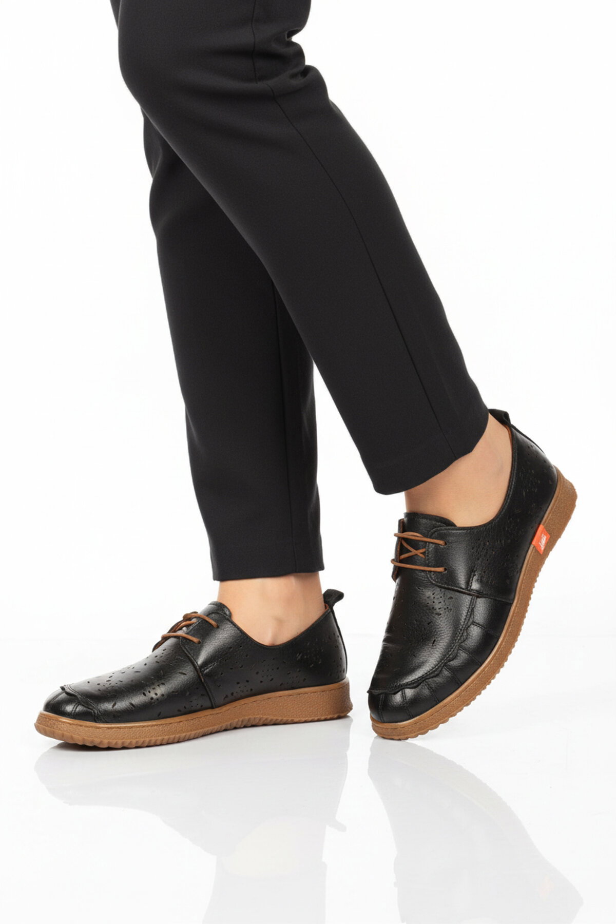 A Spor Bej A Spor Hakiki Deri Kadın Casual Ayakkabı