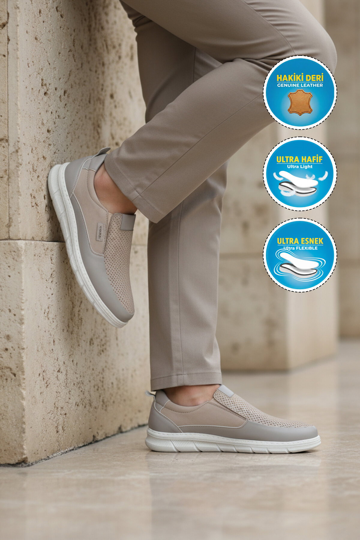 A Spor Siyah A Spor Hakiki Deri Erkek Casual Ayakkabı