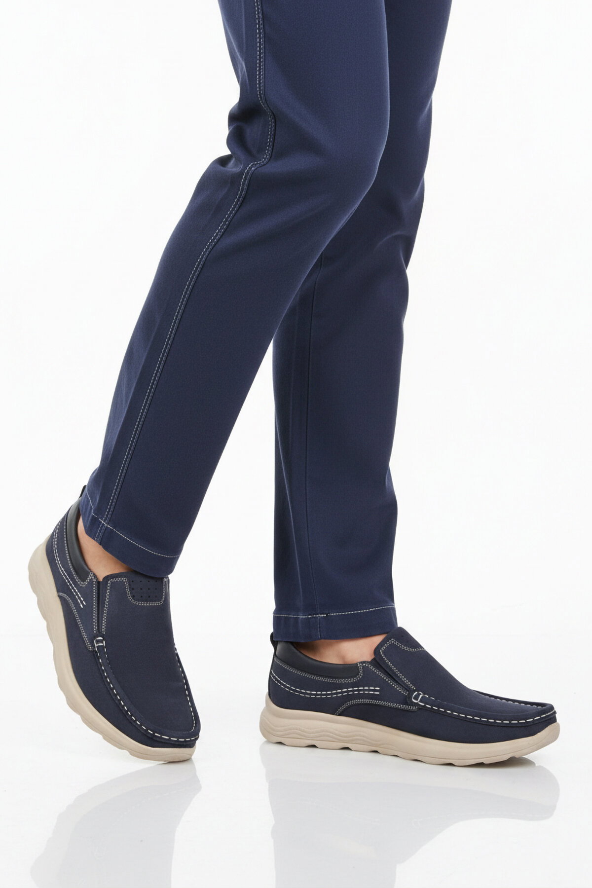 A Spor Lacivert A Spor Hakiki Deri Erkek Casual Ayakkabı