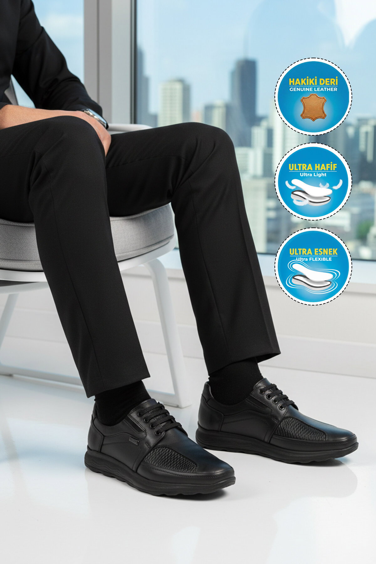 A Spor Kahverengi A Spor Hakiki Deri Erkek Casual Ayakkabı