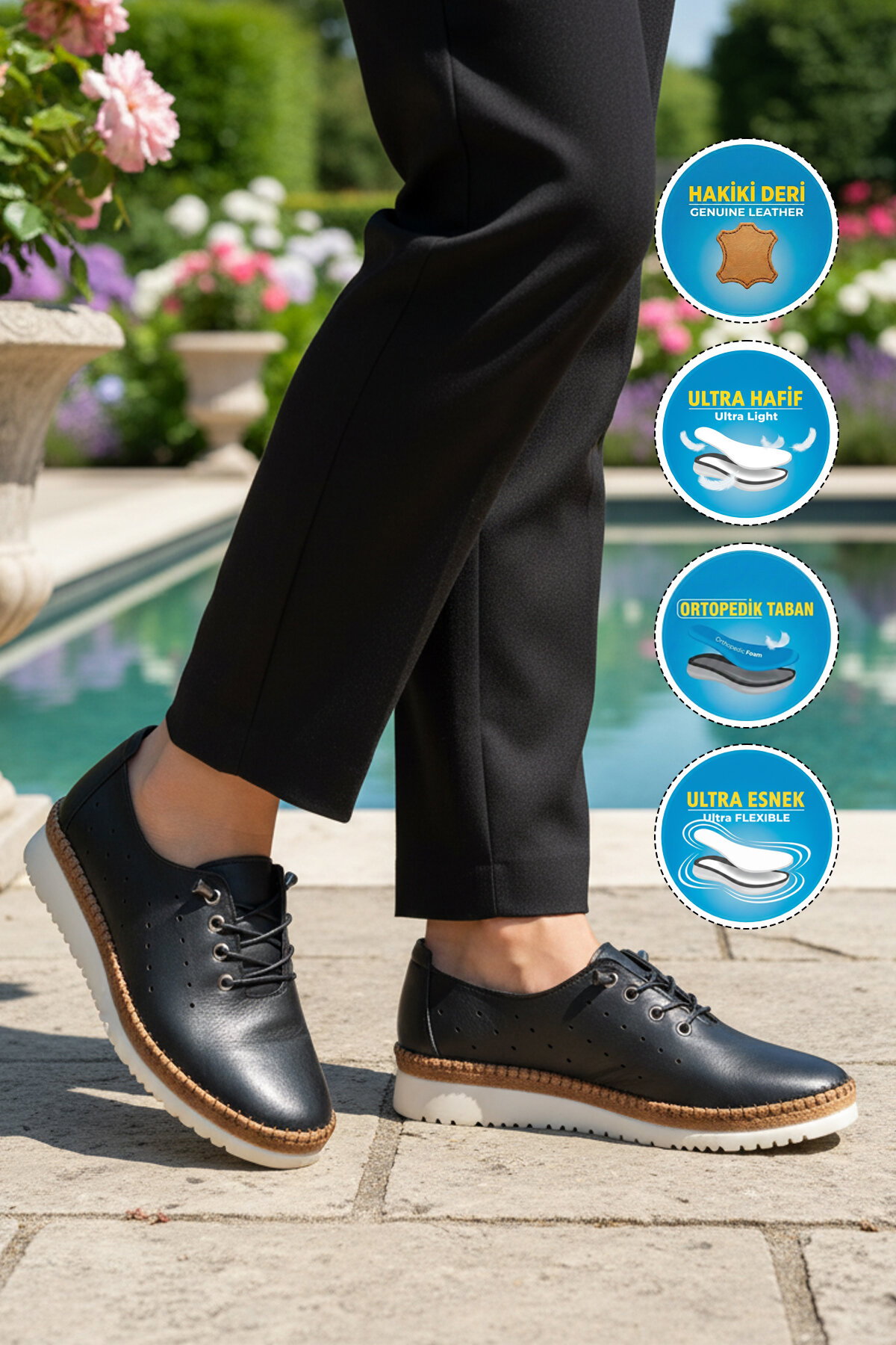 A Spor Bej A Spor Hakiki Deri Kadın Günlük Ayakkabı