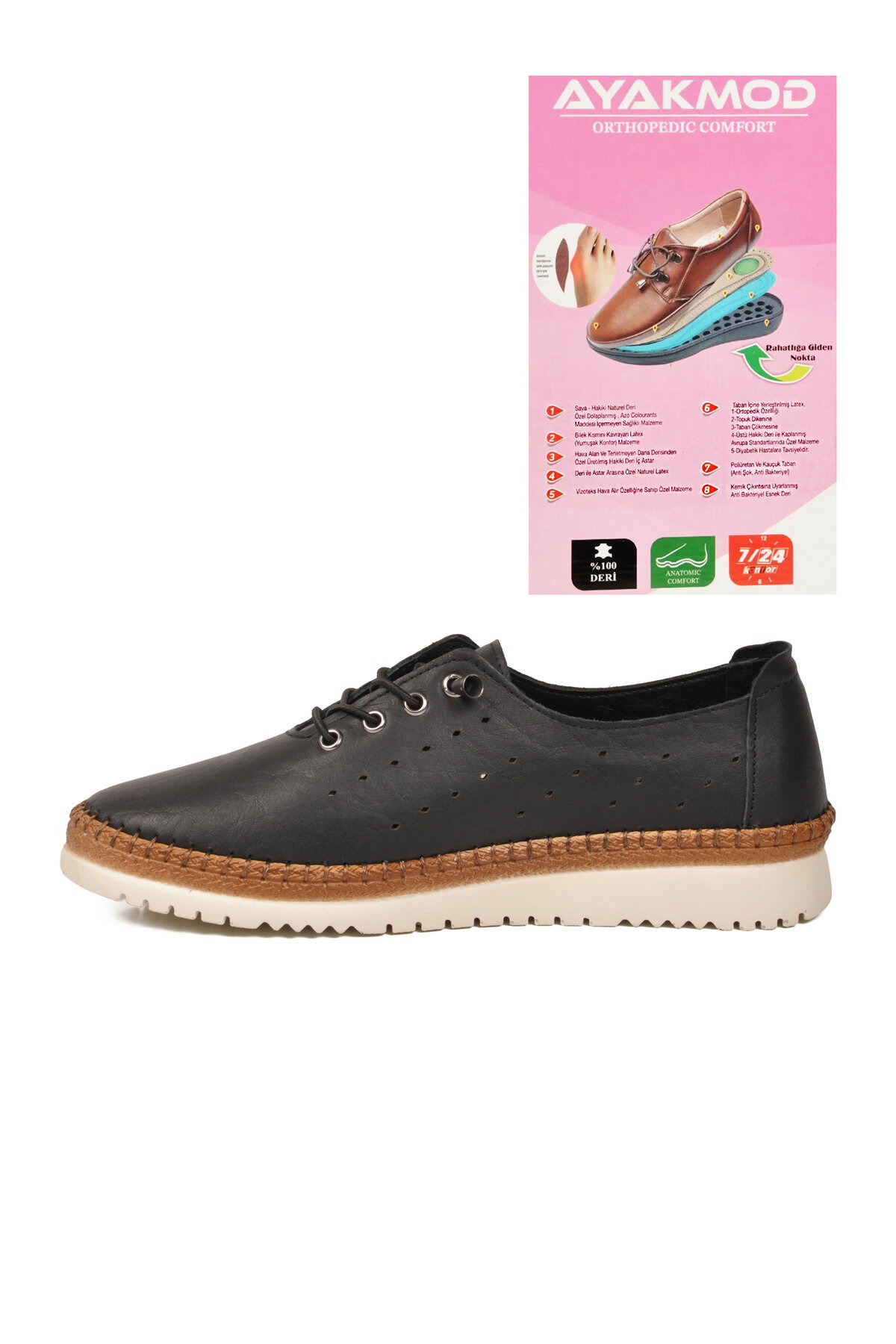 A Spor Bej A Spor Hakiki Deri Kadın Günlük Ayakkabı