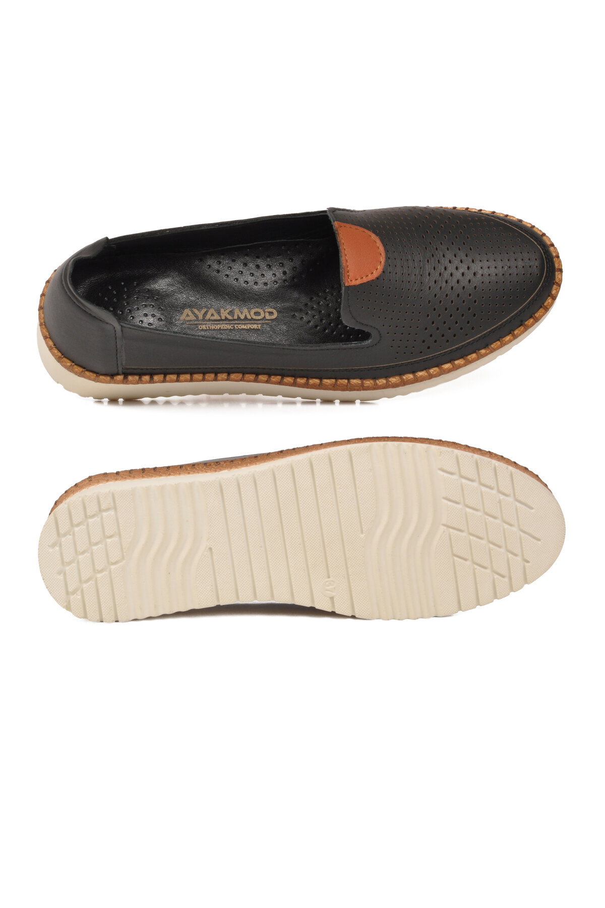 A Spor Siyah A Spor Hakiki Deri Kadın Casual Ayakkabı