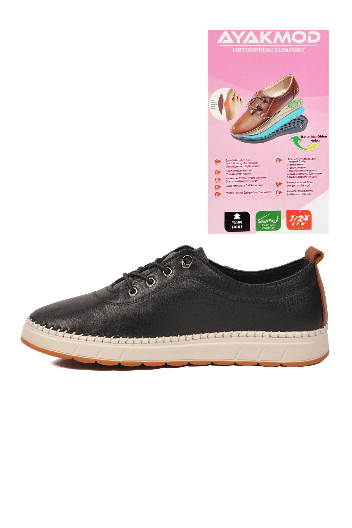 A Spor Bej A Spor Hakiki Deri Kadın Casual Ayakkabı