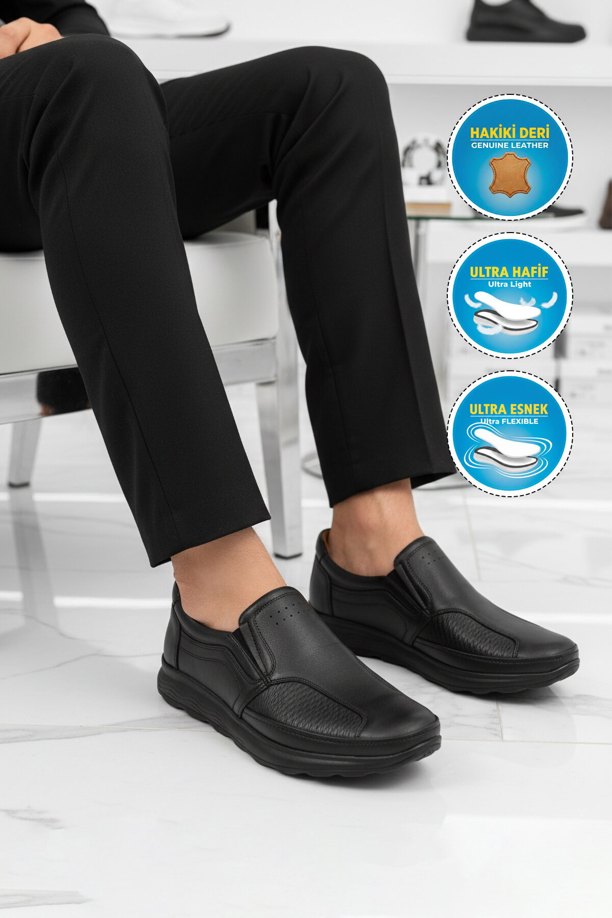 A Spor Kahverengi A Spor Hakiki Deri Erkek Casual Ayakkabı