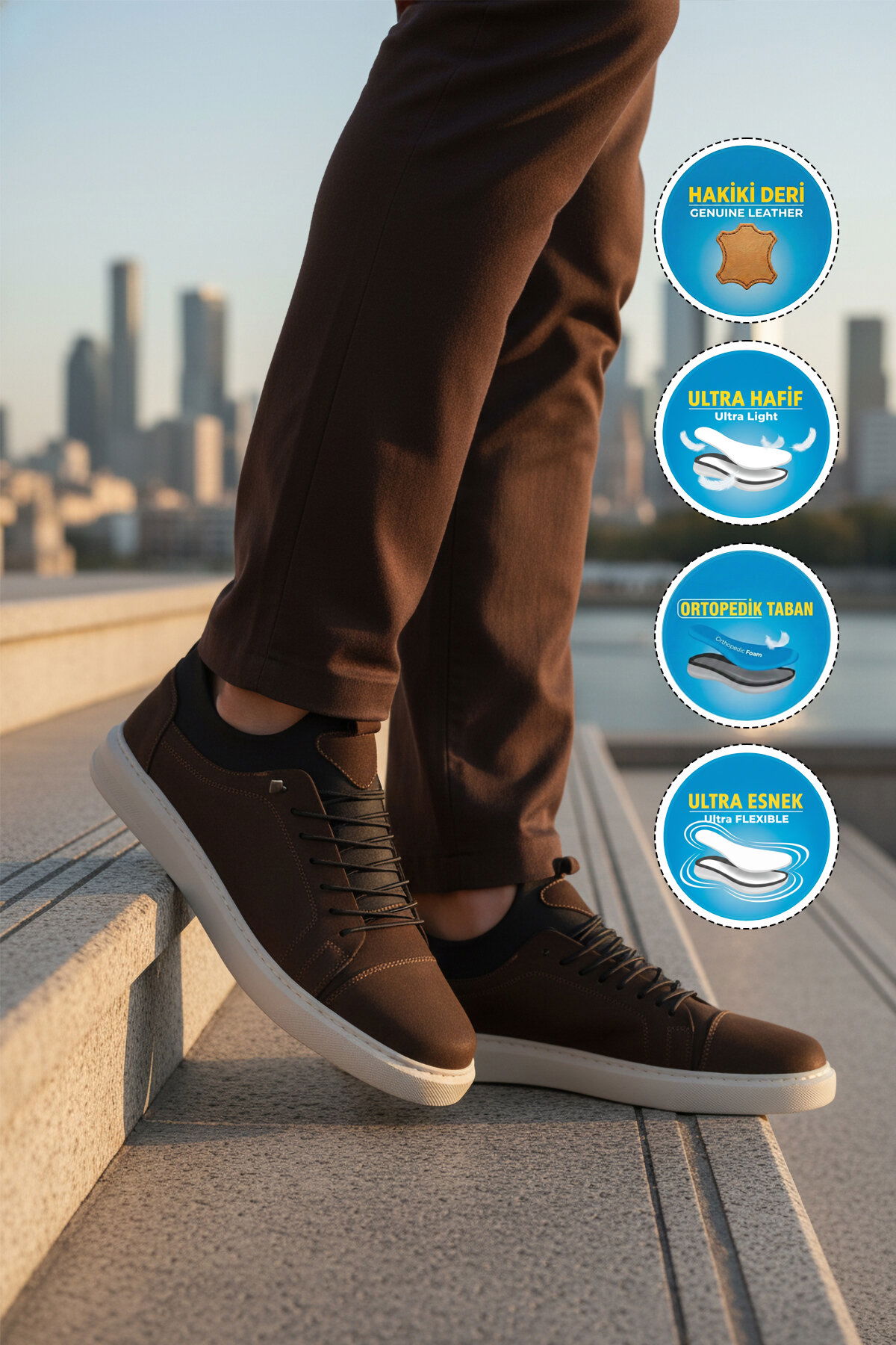 A Spor Kum A Spor Hakiki Deri Erkek Casual Ayakkabı