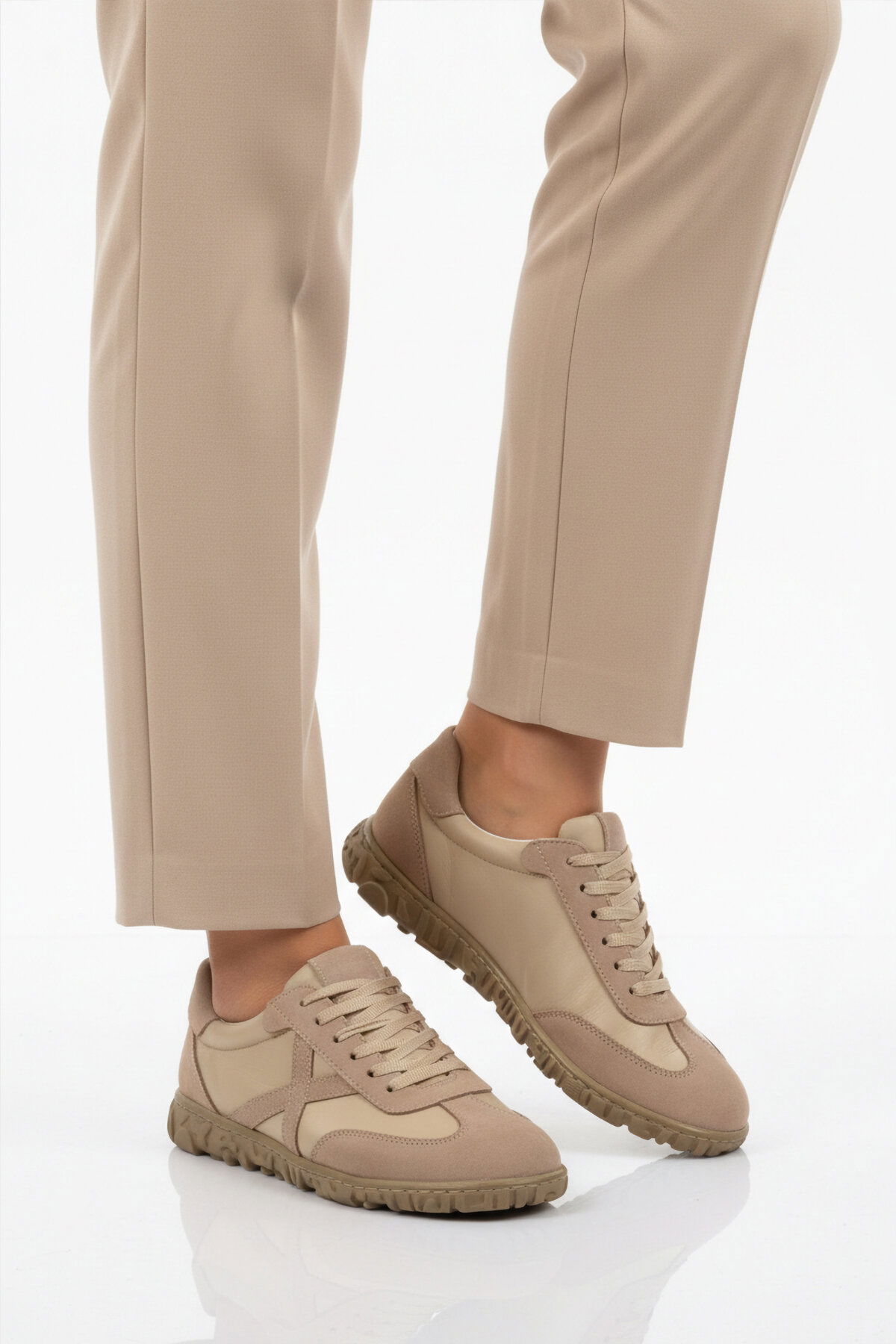 A Spor Siyah A Spor Hakiki Deri Kadın Casual Ayakkabı