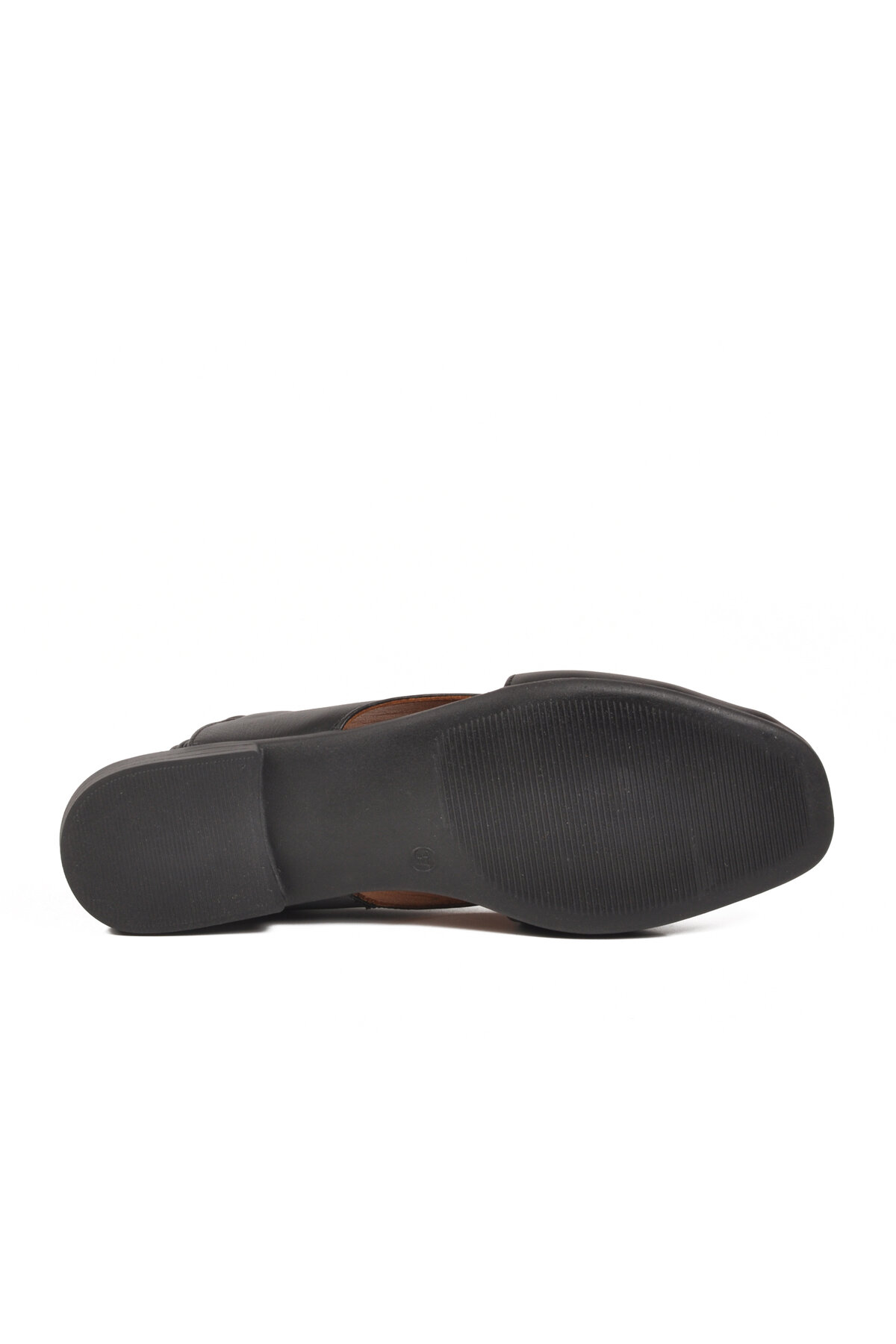 A Spor Siyah A Spor Hakiki Deri Kadın Düz Sandalet