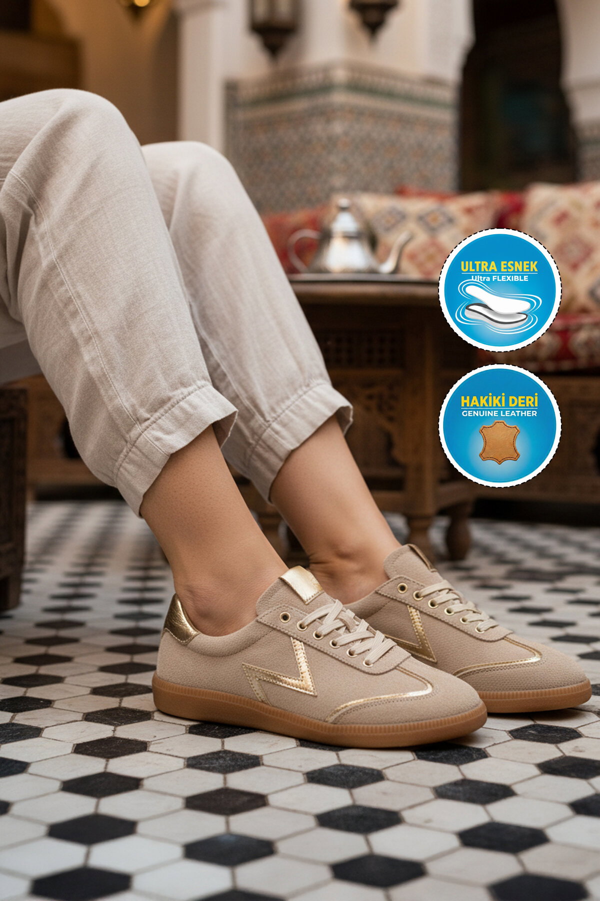 Venüs Bej Venüs Hakiki Deri Kadın Casual Ayakkabı 2609902Y Z