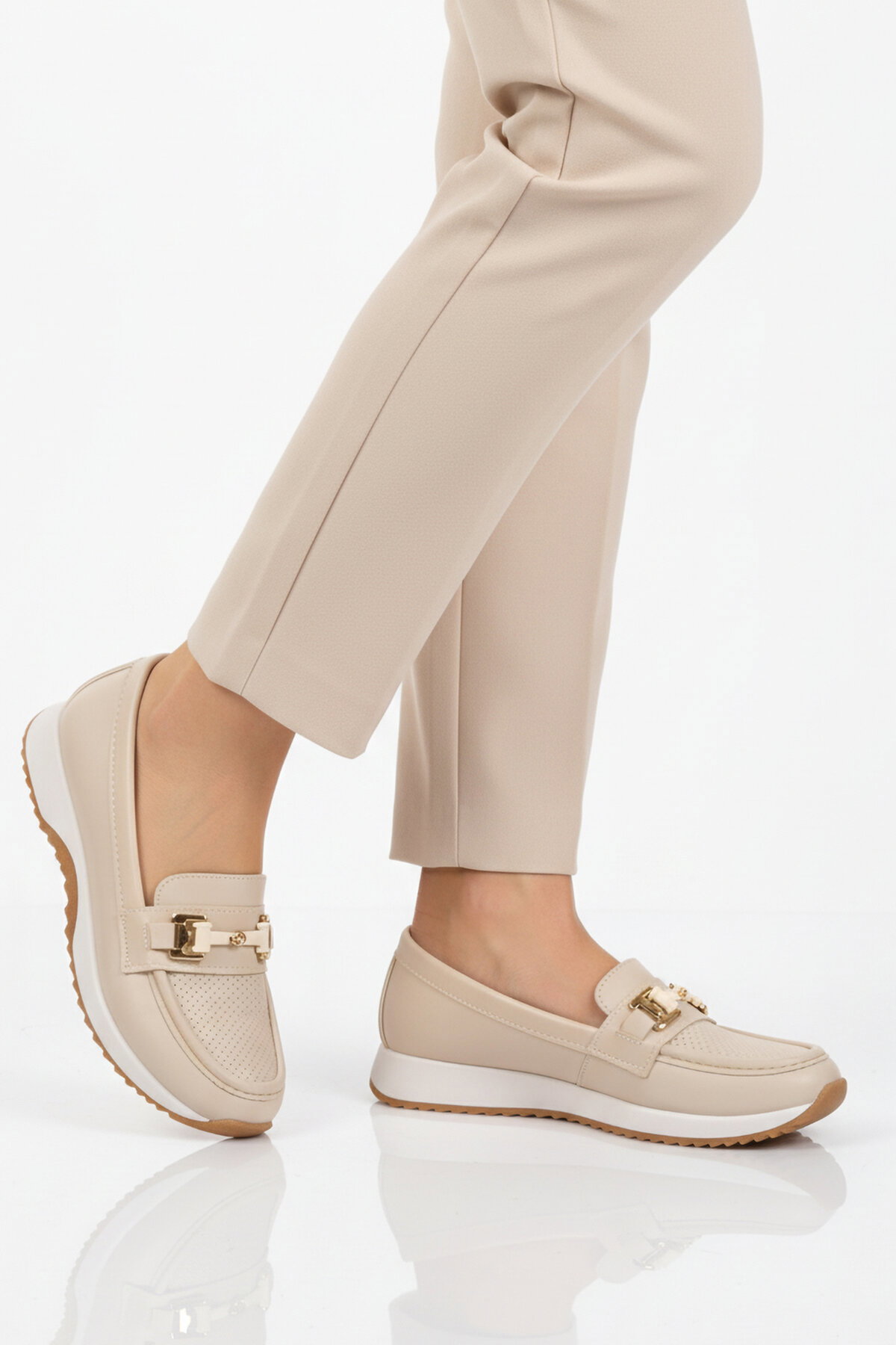 Ayakmod Bej Ayakmod Hafif Esnek Kadın Casual Ayakkabı 067 Z