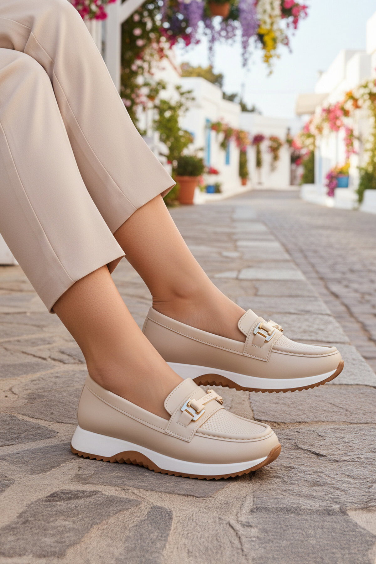 Ayakmod Bej Ayakmod Hafif Esnek Kadın Casual Ayakkabı 067 Z