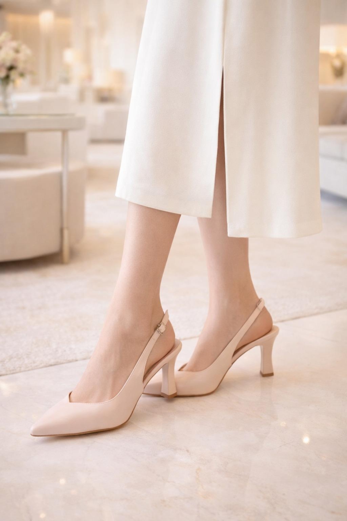 Odesa Ayakkabı Bej Odesa Ayakkabı Odesa Zarif Tasarımlı Sivri Burun Kadın