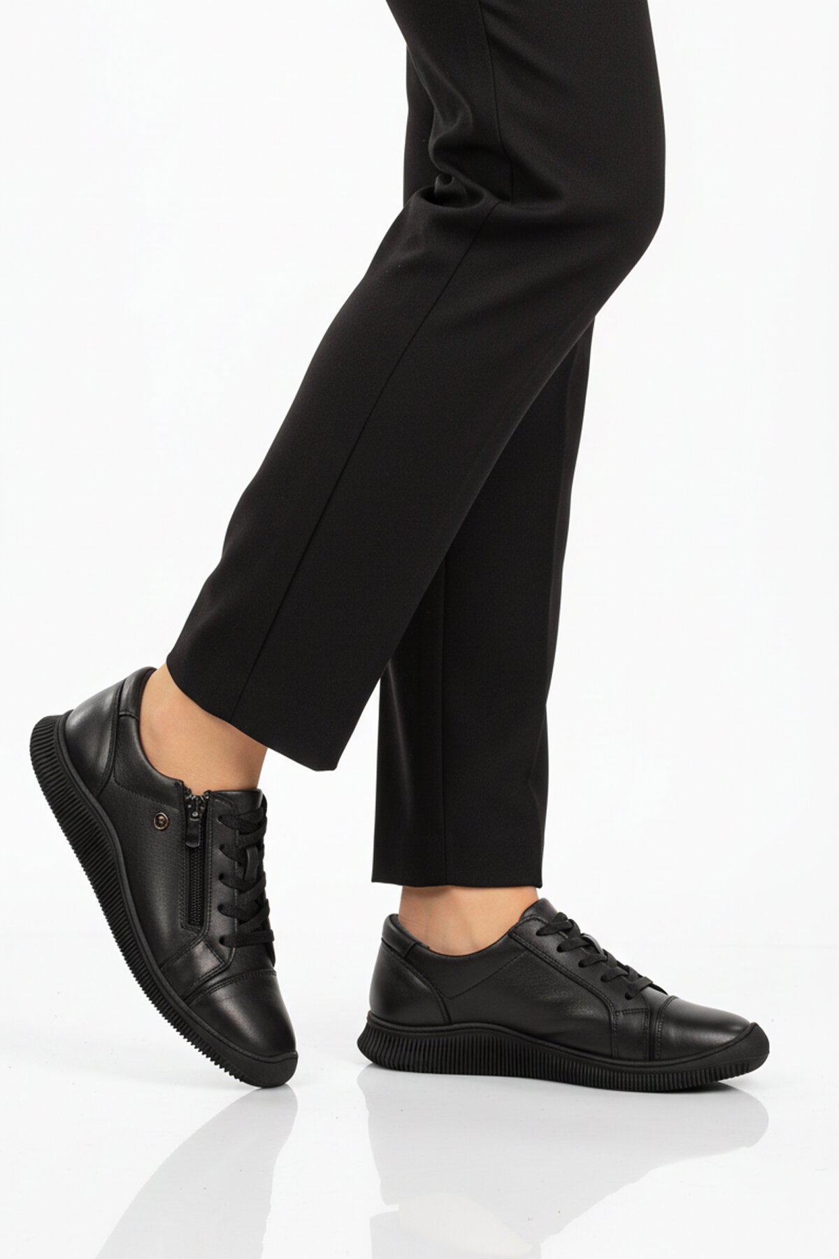 A Spor Bej A Spor Hakiki Deri Kadın Casual Ayakkabı