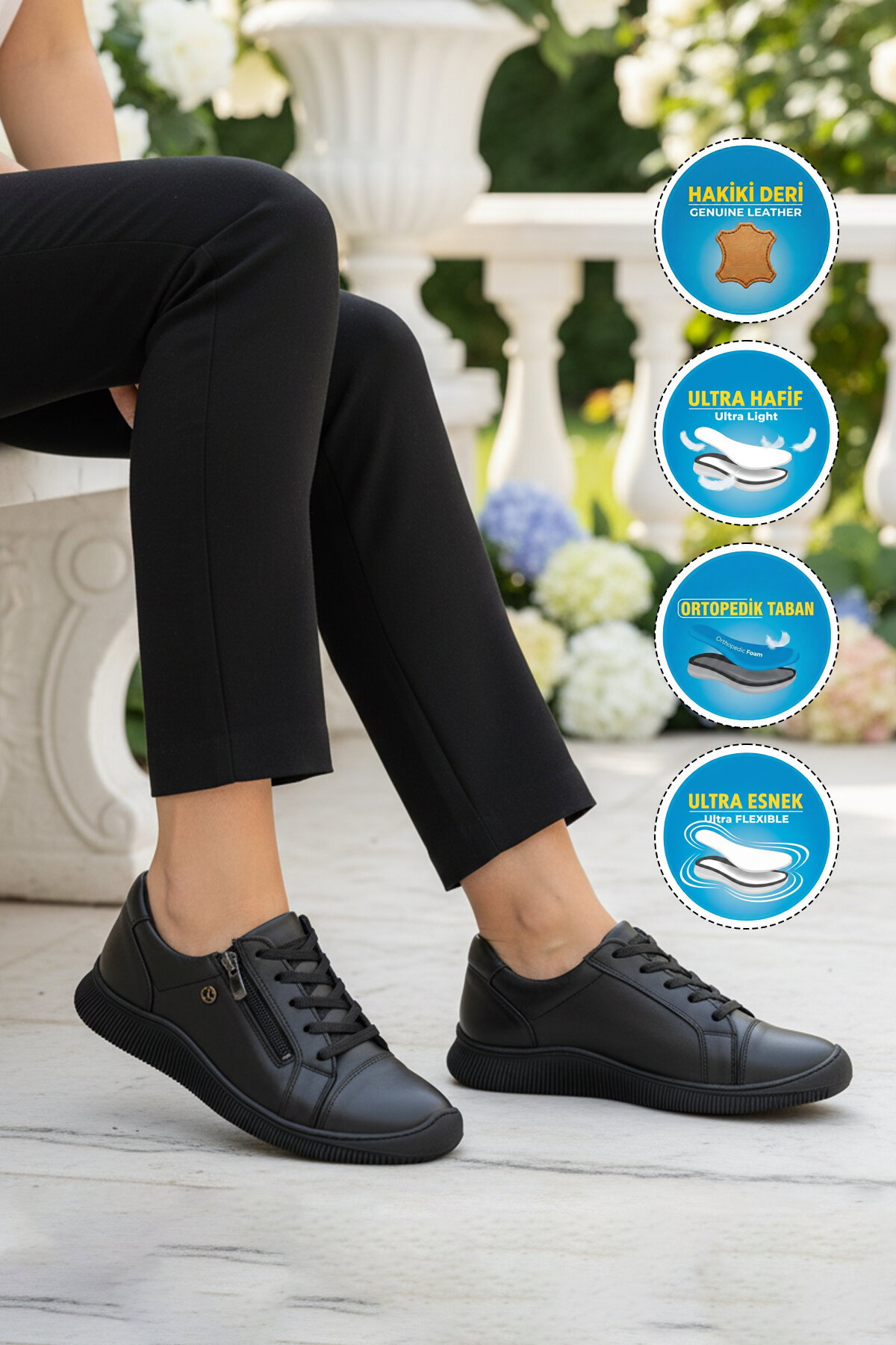 A Spor Bej A Spor Hakiki Deri Kadın Casual Ayakkabı