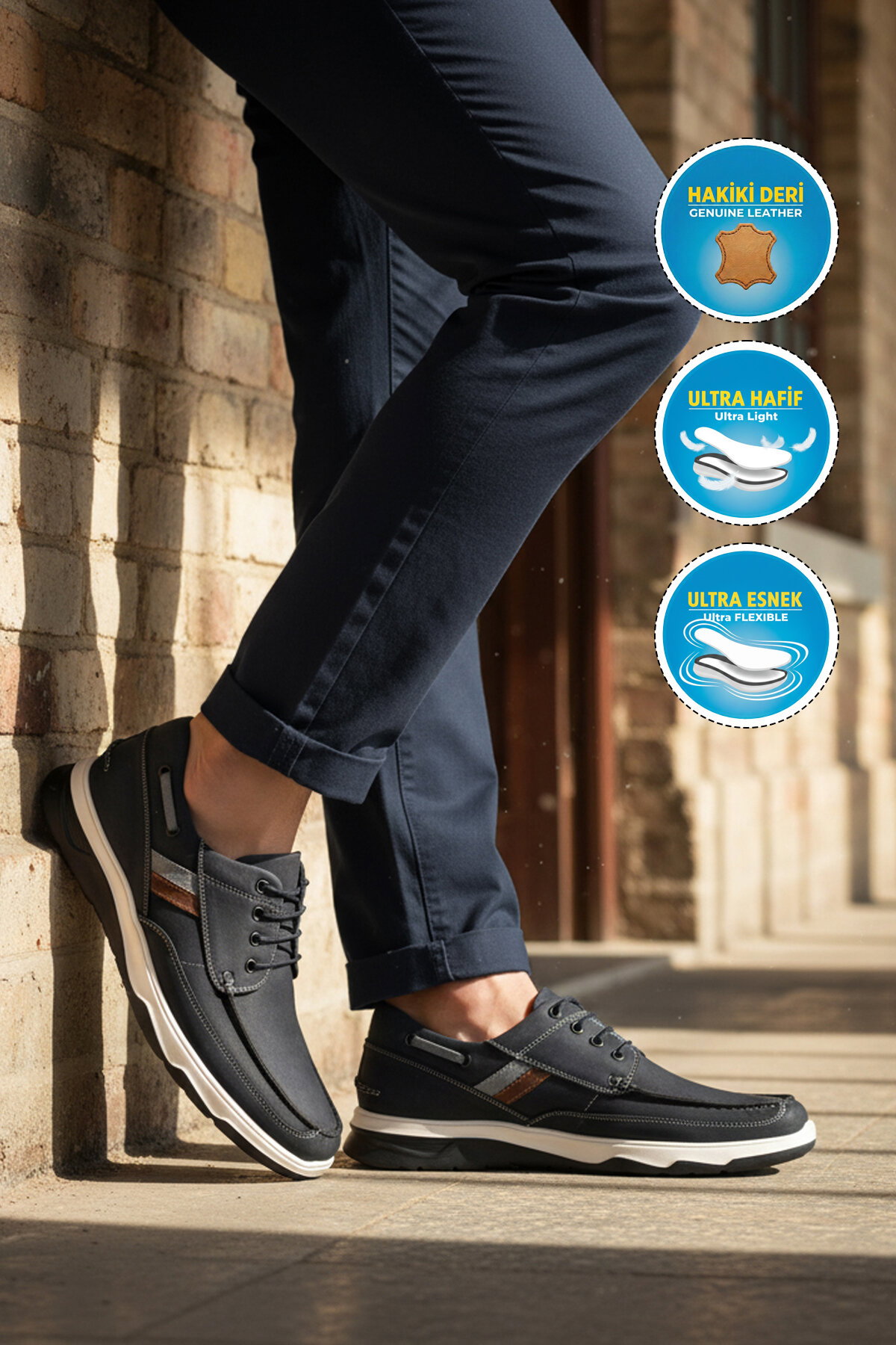A Spor Kum A Spor Hakiki Deri Erkek Casual Ayakkabı