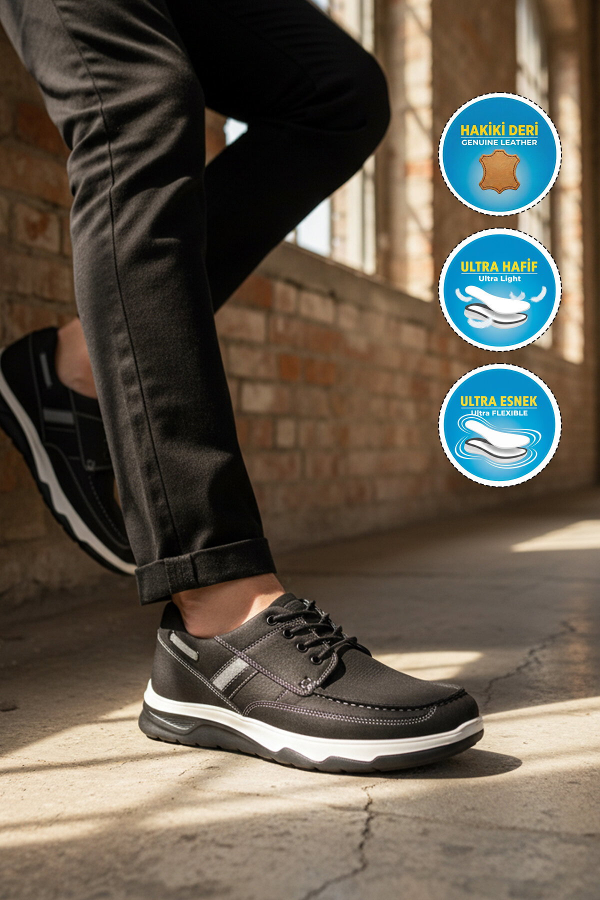 A Spor Kum A Spor Hakiki Deri Erkek Casual Ayakkabı