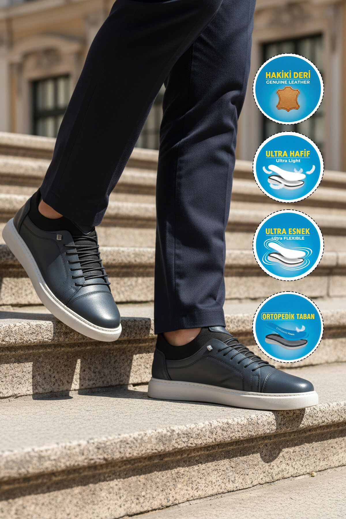 A Spor Kum A Spor Hakiki Deri Erkek Casual Ayakkabı