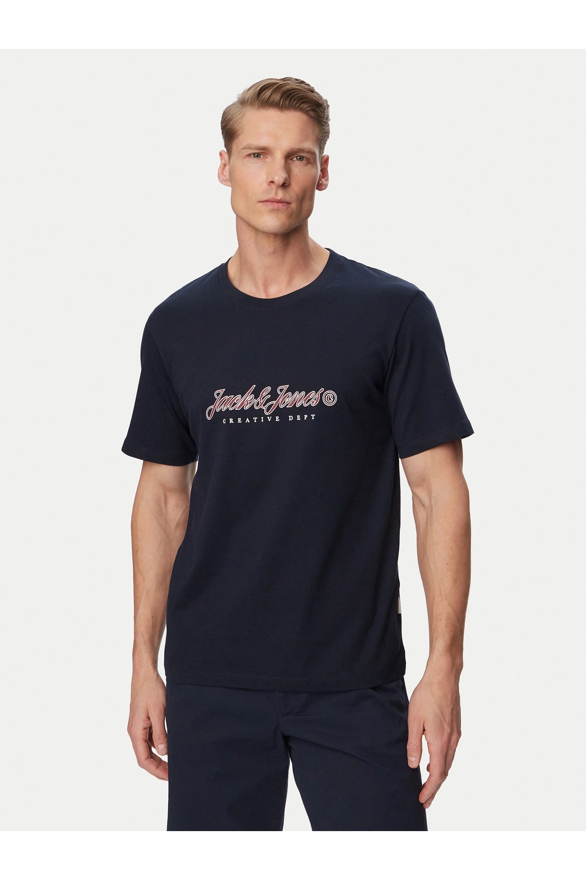 洋楽 J-BONE Jack Jones Jormontauk Type Front Tee Cn Erkek Lacivert Tshirt